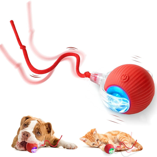 Interactive Cat Toys for Indoor Cats,Jouet Pour Chat Smart Silicone Rolling Ball with Tail,Obstacle Avoidance and Motion Activated,Puppy Puzzle Toys for Bored Indoor Adult Cats & Dogs (Green)