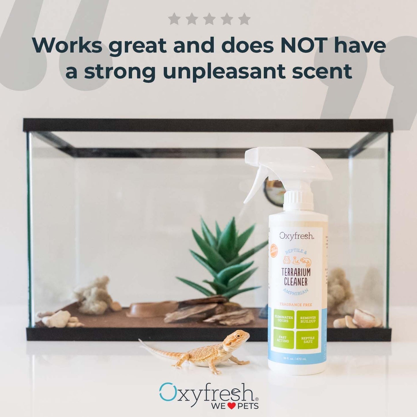 Oxyfresh Premium Terrarium Cleaner – Professional Amphibian & Reptile Terrarium Smell Eliminator – Safe & Quickly Removes Waste & Odors – Streak Free Glass – Bleach Free Furr-Reel