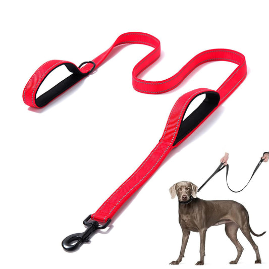 DDSColour Heavy Duty Dog Leash - 5ft 6ft Long, Double Traffic Handle Reflective - Suitable for Medium to Large Dogs - Strong, Training Nylon Leash