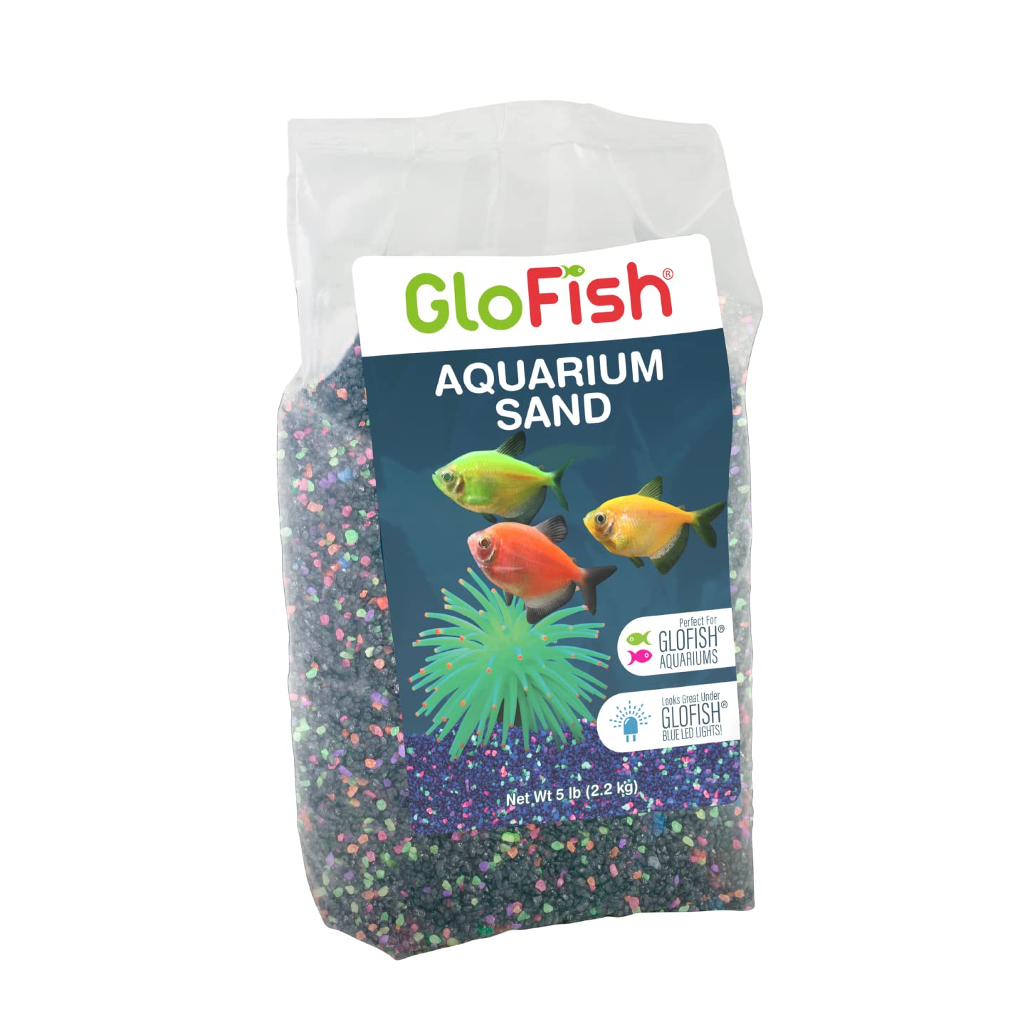 Glofish Aquarium Gravel, Black with Fluorescent Highlights, 5-Pound Bag - Furr-Reel