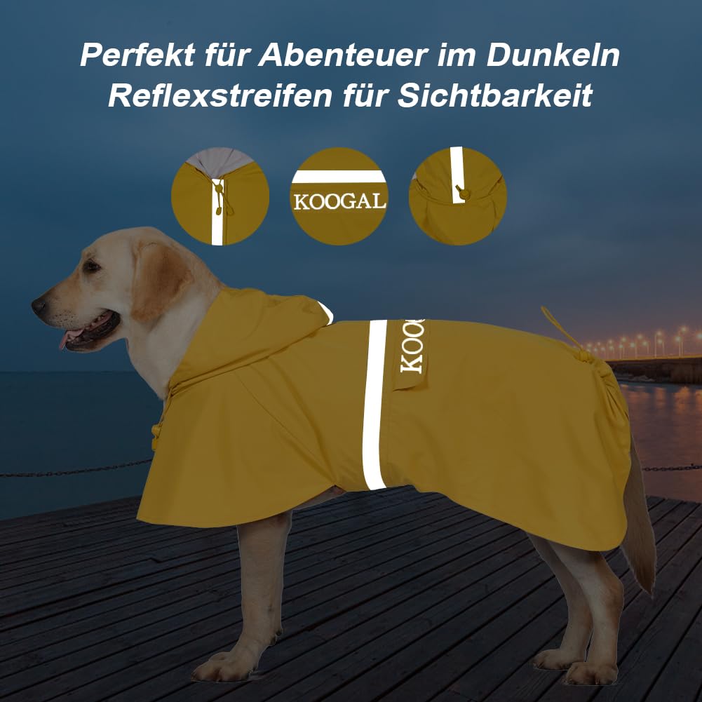 KOOGAL Pet Large Dog Raincoat Apparel Poncho Waterproof for Medium Large Sized for Dog Raincoat Clothes，Dog Rain Jacket,Pet Dog Clothes,Raincoats Coat (Green, 2XL)