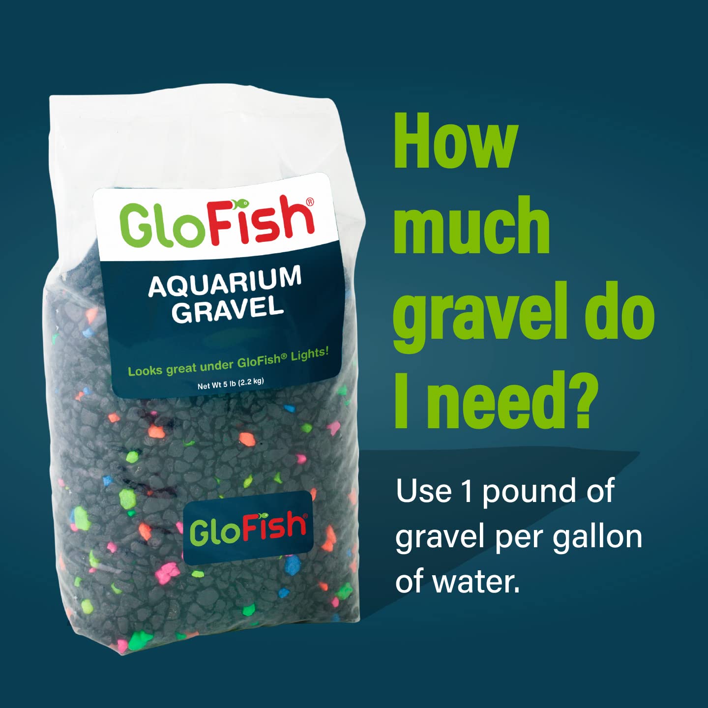 Glofish Aquarium Gravel, Black with Fluorescent Highlights, 5-Pound Bag - Furr-Reel