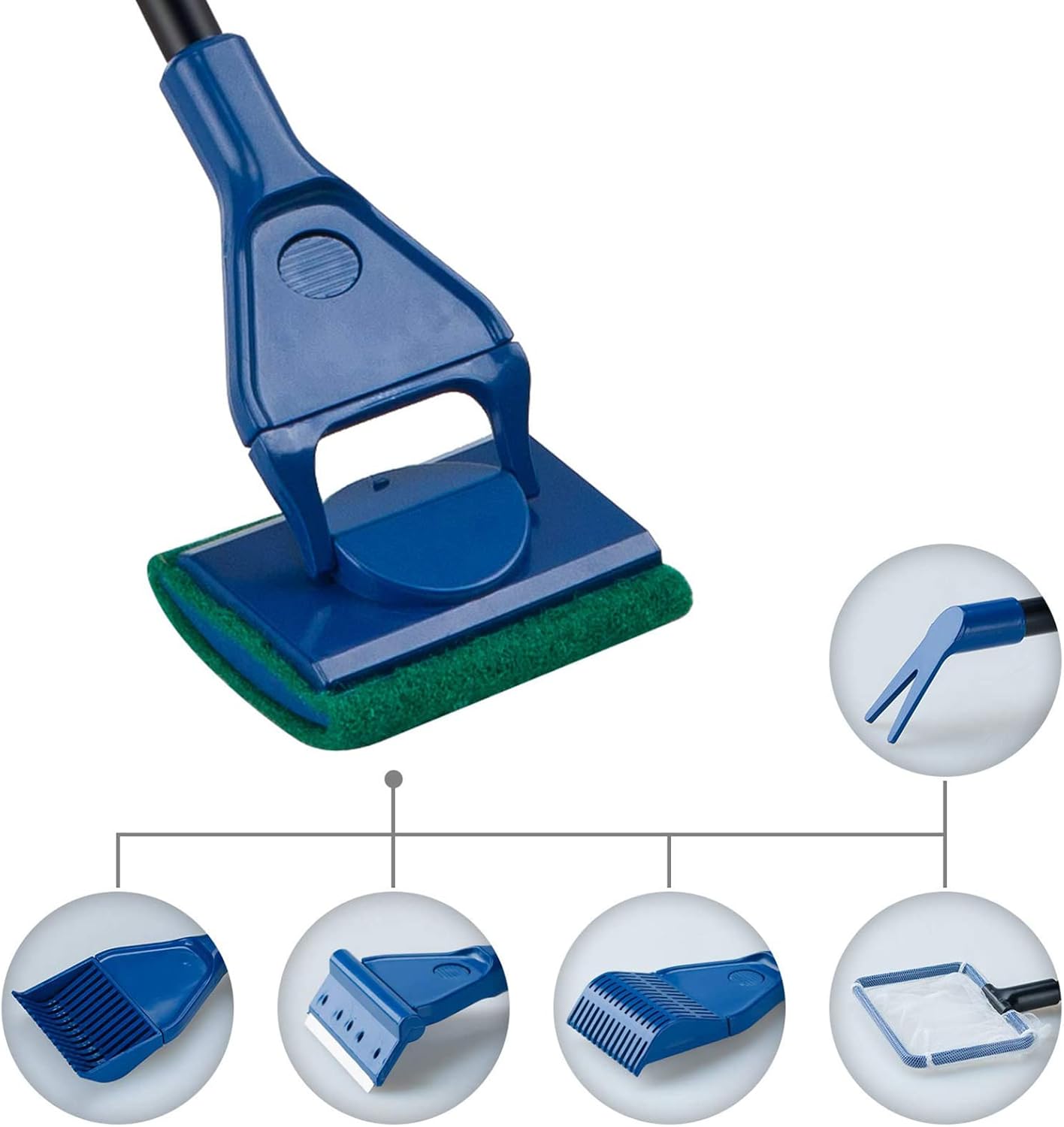 Lycheer 5 in 1 Professional Aquarium Fish Tank Cleaning Kit Fish Net + Rake + Scraper + Fork + Sponge Brush Glass Aquarium Cleaner Tool Set Wonderful Christmas Xmas Gift