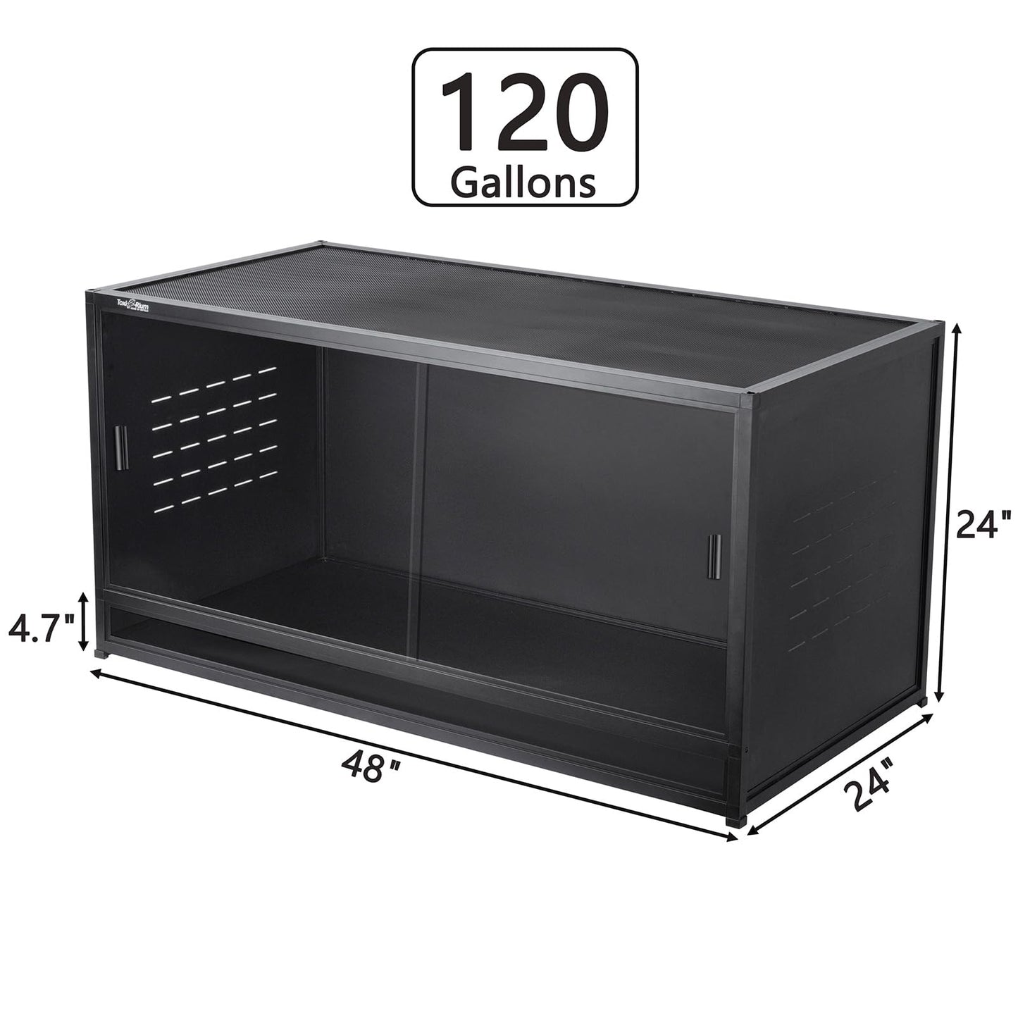 PVC Reptile Enclosure 44''x20''x20'' Stackable ToxiRium Large Reptile Terrarium 76 Gallons for Bearded Dragon Gecko Lizard Snake, Wide Breeding Vivarium Area with Sliding Doors Lock-2pcs with spacers