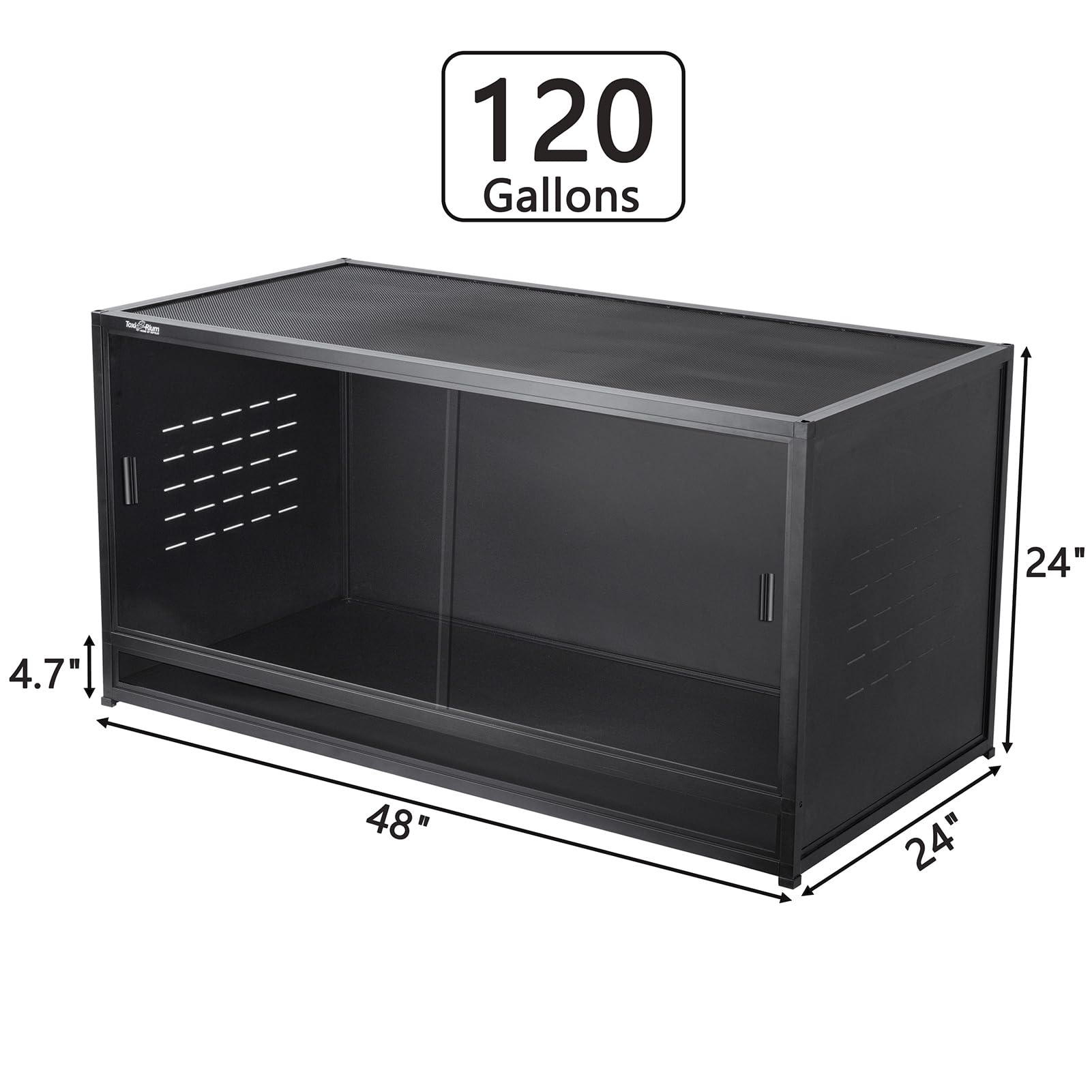 Reptile Terrarium 120 Gallon 4x2x2FT Large PVC Enclosure Breeding Tank for Bearded Dragon Gecko Lizard Snake, Wide Breeding Lounge Vivarium Suit for Juvenile to Adult Reptiles - Furr-Reel
