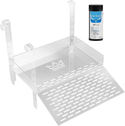 Extra Large Wide Hanging Turtle Basking Platform - 17"x16" Aquatic Reptile Ramp Dock with Foot Grips, Adjustable, Ideal for 65+ Gallon Tanks or Larger