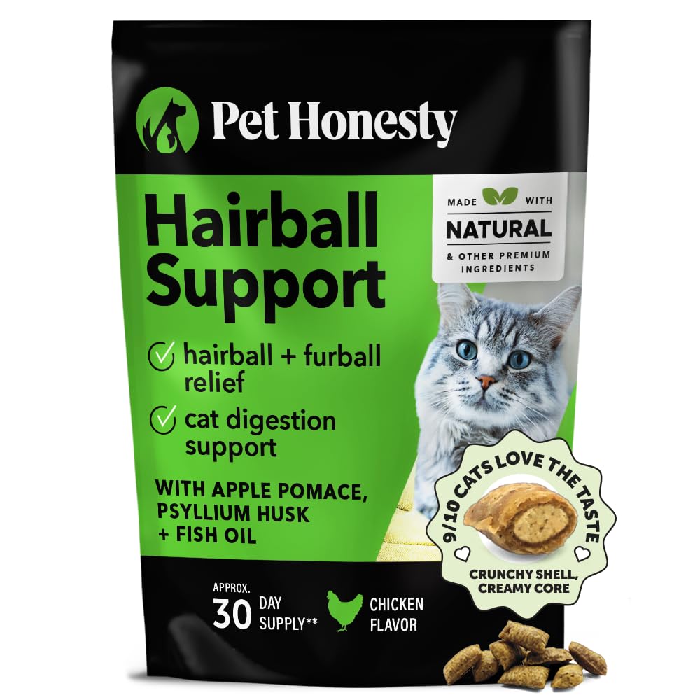 Pet Honesty Cat Probiotics Gut + Immune Health Chews - Cats Digestive Health, Cat Vitamins Supports Gut Health, Immunity, Healthy Digestion + Cats Constipation Relief - Chicken (30-Day Supply)