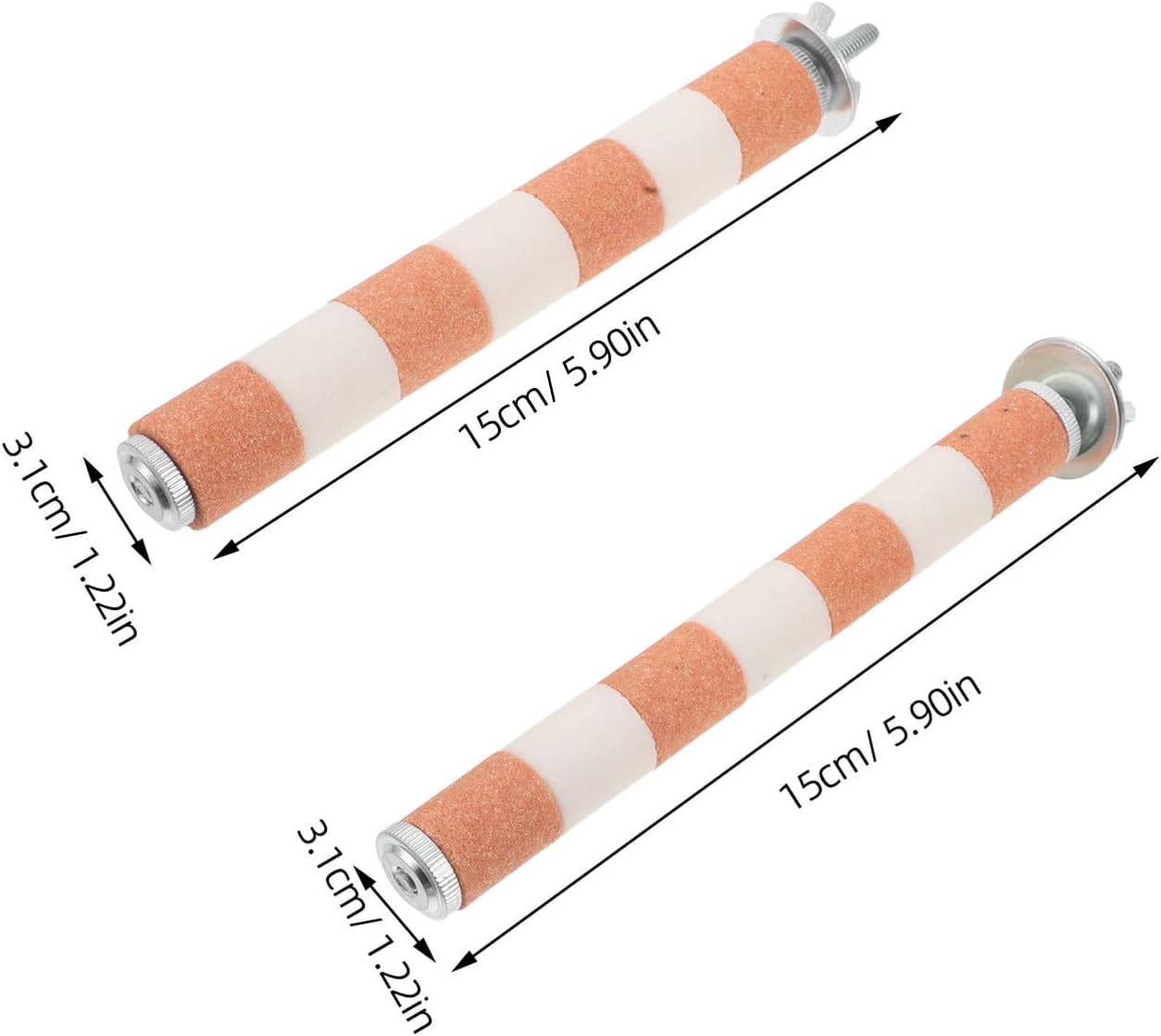 4Pcs Parrot Beak Grinding Stick and Claw Gnawing Perch Set for Cage Birds, Orange White Sturdy Paw Furr-Reel