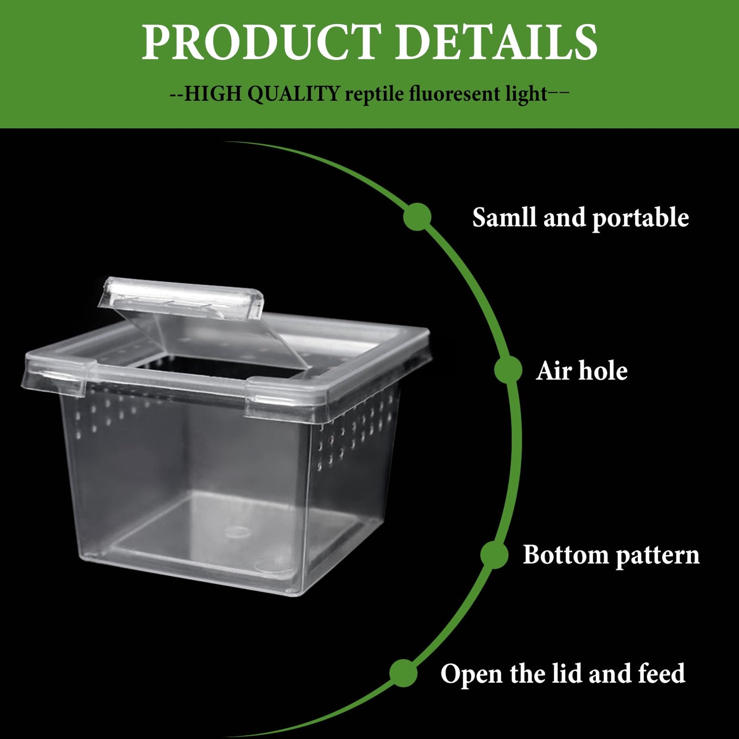 Auch 24 Pcs Insect Spider Terrariums Breeding Box Small Reptile Hatching Container Transparent Cricket Keeper Breeder Box Feeding Spider Cage with Lid for Scorpion Gecko Tortoise (24 Pcs Insect Boxes)