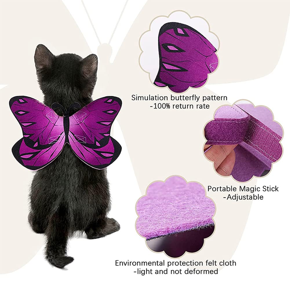 Pet Cat Bat Wings for Halloween Party Decoration, Puppy Collar Leads Cosplay Bat Costume,Cute Puppy Cat Dress Up Accessories