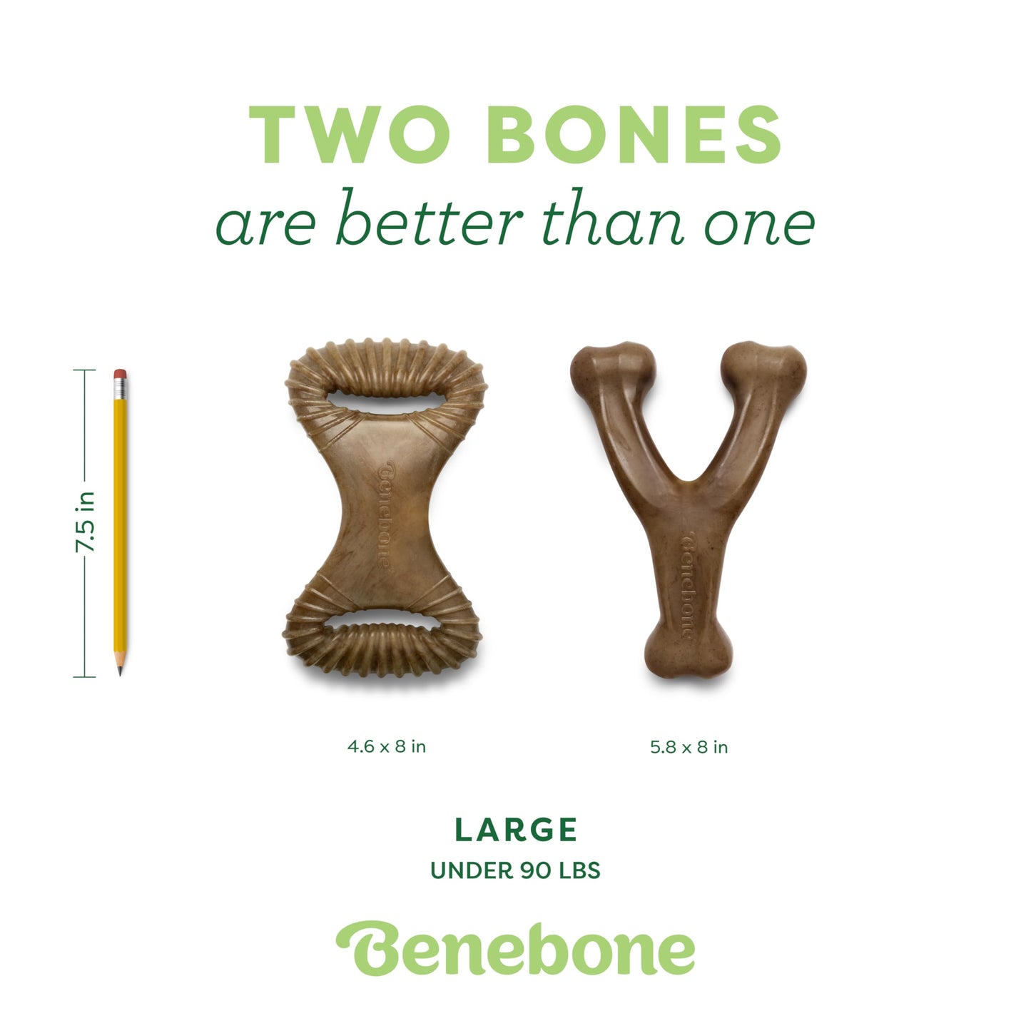 Benebone Small 4-Pack Dog Chew Toys for Aggressive Chewers, Made in USA, 30lbs and Under