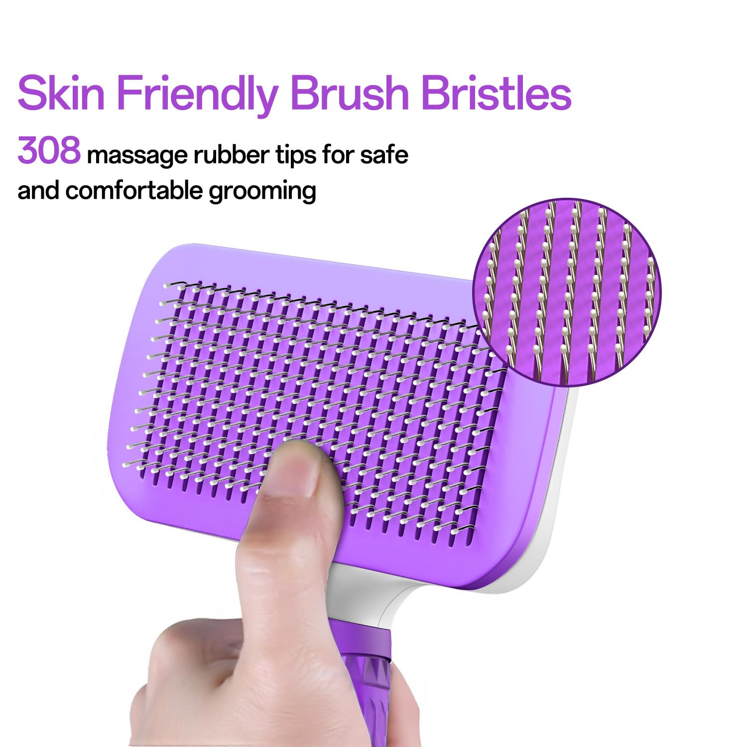 ACE2ACE Dog Brush, Cat Brush for Shedding Long and Short Haired, Self-Cleaning Dog Slicker Brush, Removes Loose Fur for Puppy, Cockapoo, Labrador, Golden Retriever, Pomeranian, Poodle, Rabbits, Blue - Furr-Reel