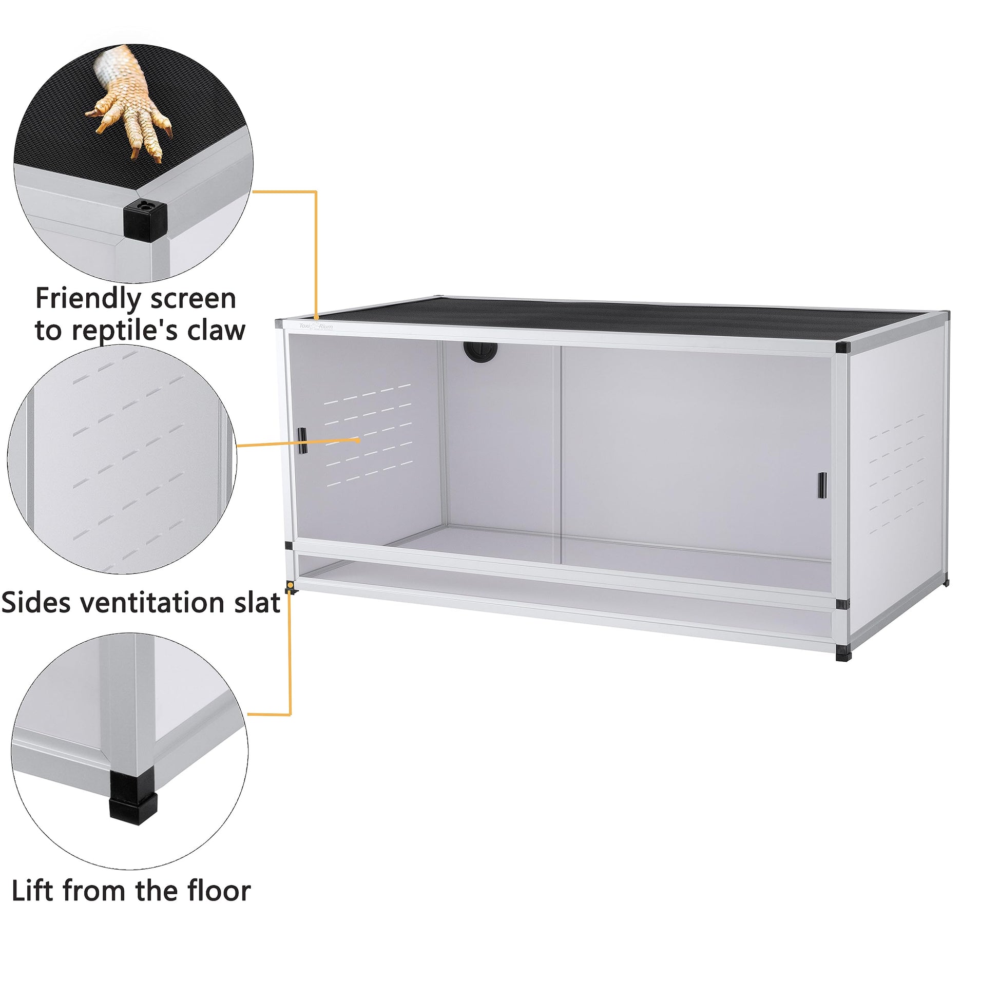 Reptile Terrarium 120 Gallon 4x2x2FT Large PVC Enclosure Breeding Tank for Bearded Dragon Gecko Lizard Snake, Wide Breeding Lounge Vivarium Suit for Juvenile to Adult Reptiles - Furr-Reel