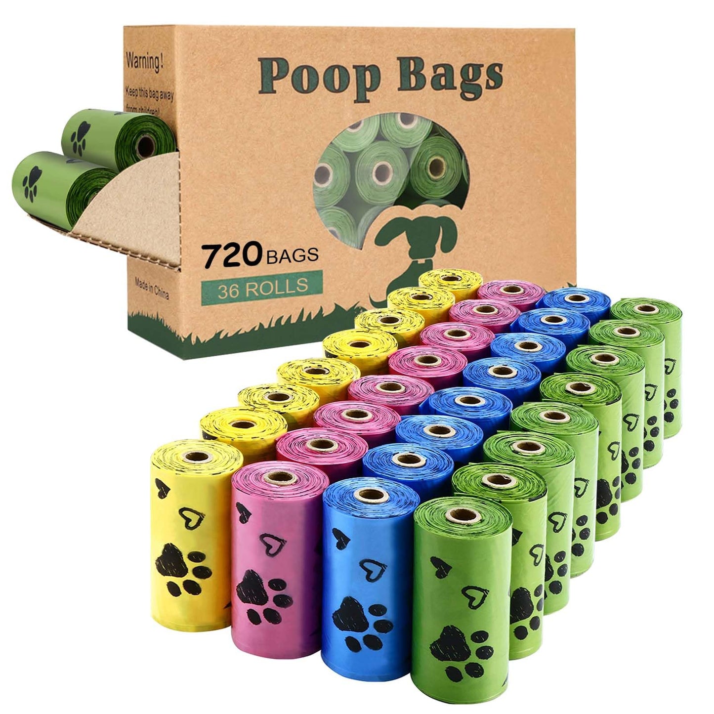 Yingdelai Dog Poop Bags, 540 Counts Poop Bags Leak-Proof Dog Waste Bags with 1 Dispenser Poop Bags for Dogs|Doggy (Scented)