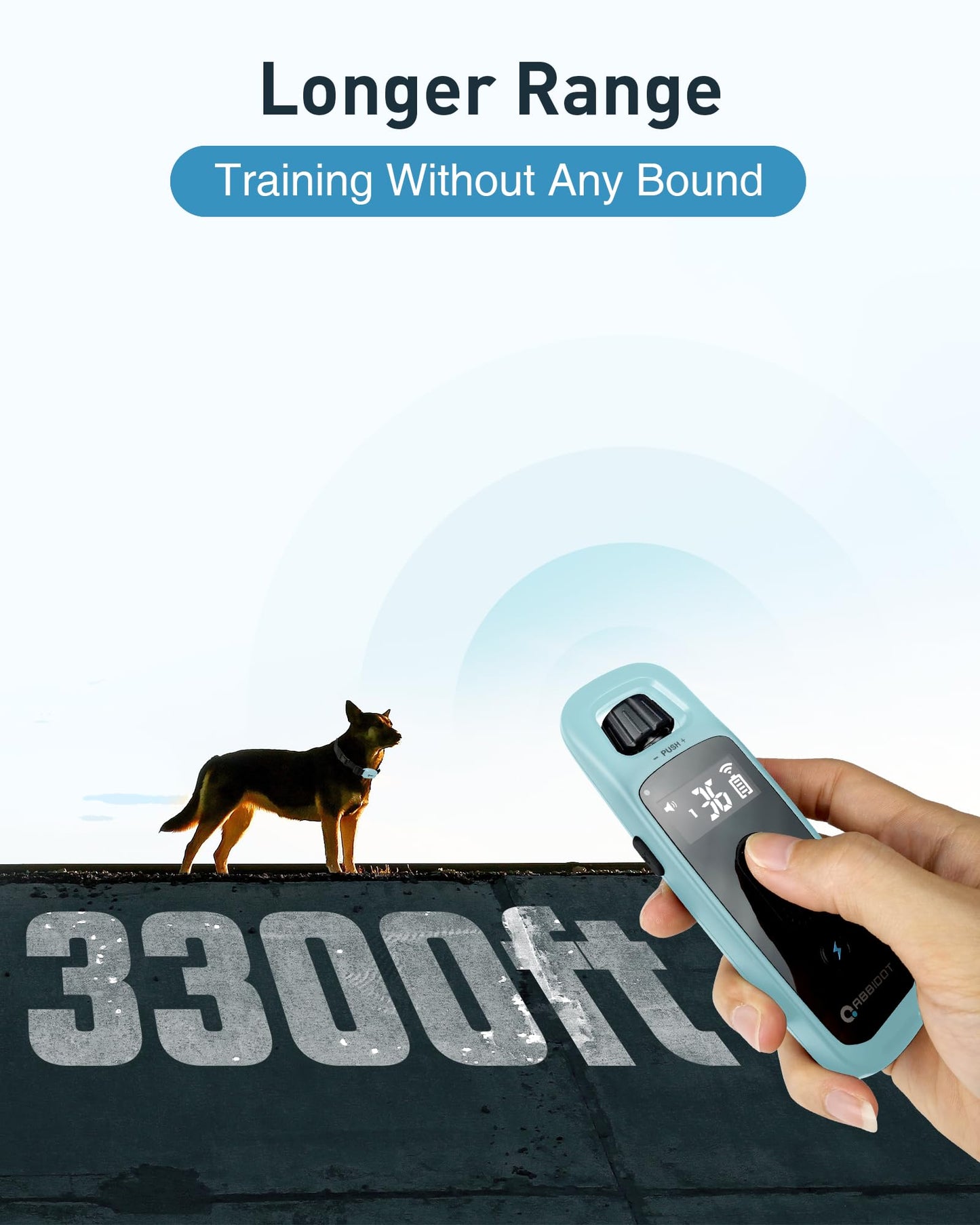 ABBIDOT 3300 Ft Dog Training Collar with Remote - [New Version] Shock Collar, 5 Training Modes, 88 Levels e Collar, Waterproof Training Collar for Small Medium Large Dogs(15~120 lbs)