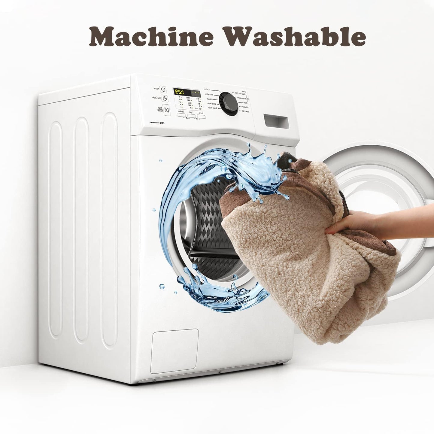 JOLLYVOGUE Dog Bed Large, Orthopedic Dog Bed Support Egg Crate Foam Dog Beds, Soft & Cozy Pet Bed Mat with Removable Washable Cover (Large, Dark Grey, Up to 75 lbs)