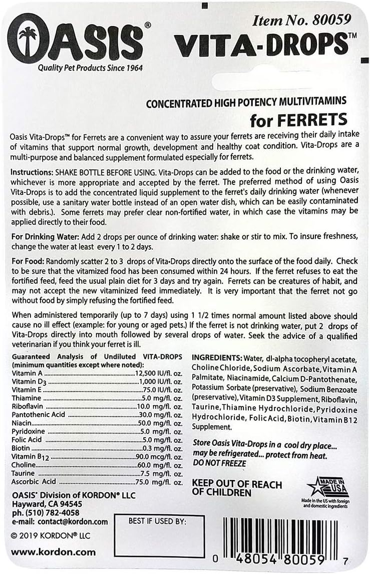 OASIS Ferret Vita Drop Vitamins 2 oz