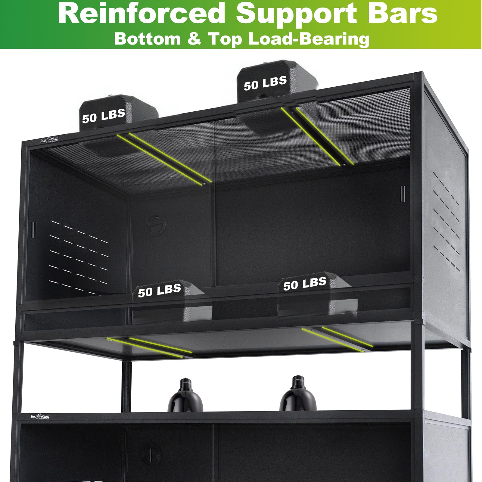 Reptile Terrarium 120 Gallon 4x2x2FT Large PVC Enclosure Breeding Tank for Bearded Dragon Gecko Lizard Snake, Wide Breeding Lounge Vivarium Suit for Juvenile to Adult Reptiles - Furr-Reel