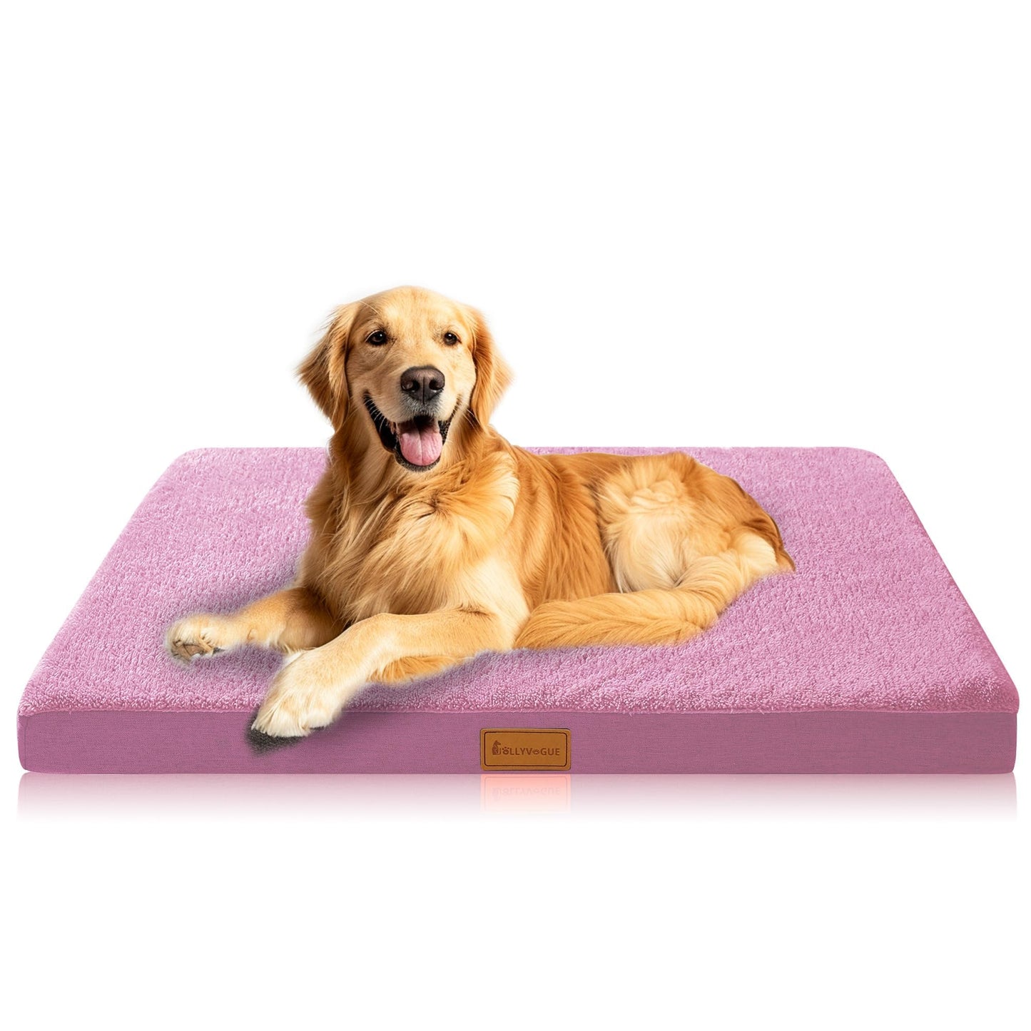 JOLLYVOGUE Dog Bed Large, Orthopedic Dog Bed Support Egg Crate Foam Dog Beds, Soft & Cozy Pet Bed Mat with Removable Washable Cover (Large, Dark Grey, Up to 75 lbs)