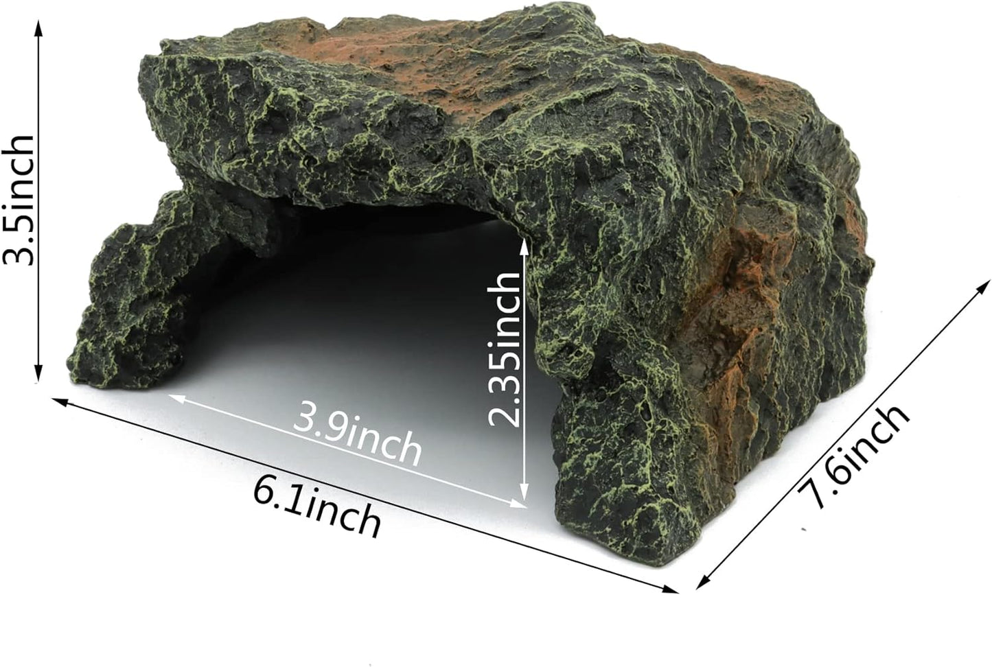 JIH Reptile Rock Hide Cave, Aquarium Habitat Decor Rock Tortoise Hideout for Lizards, Turtles, Reptiles, Amphibians, Fish