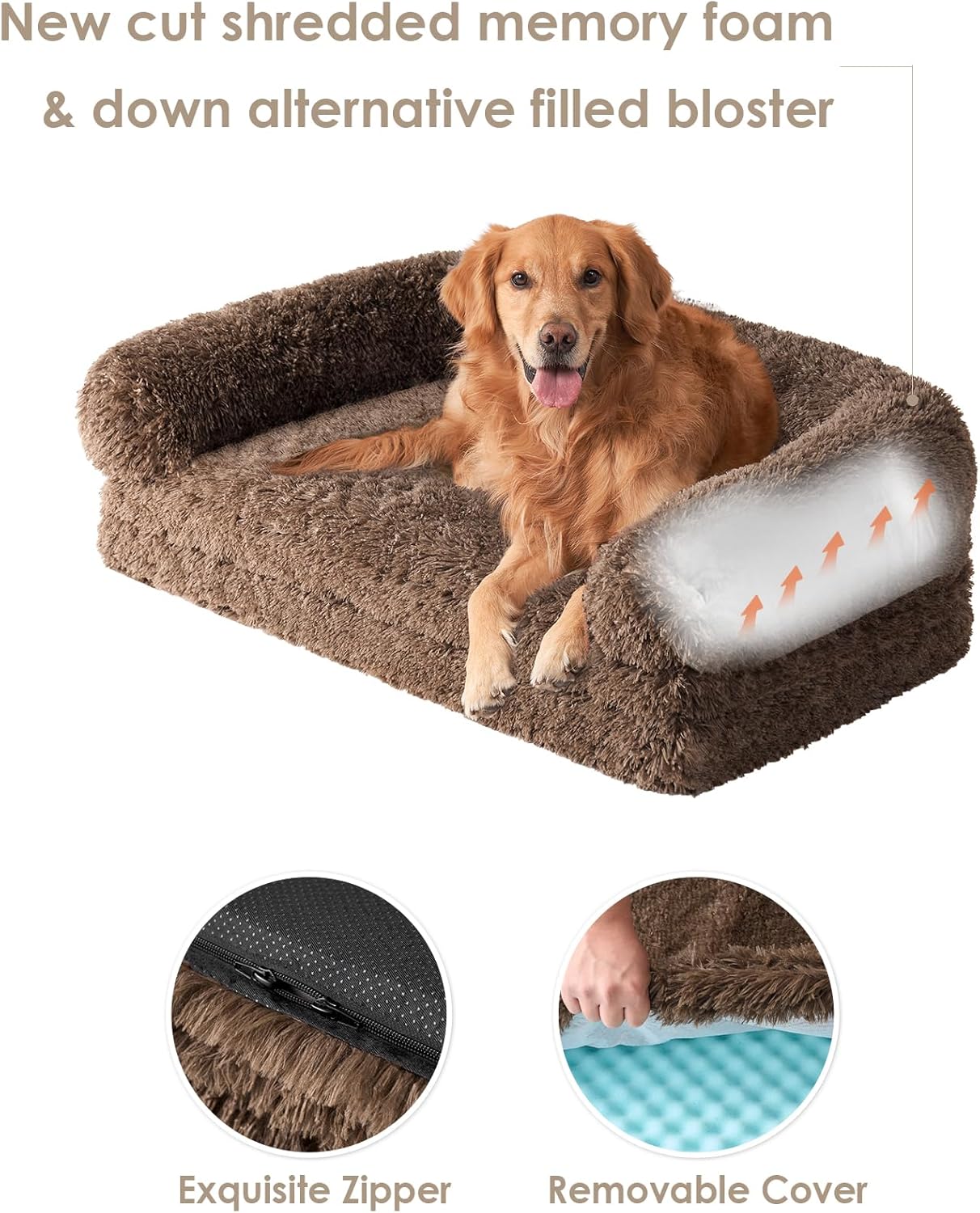 EHEYCIGA Foldable XXL Dog Bed, 54"x38"x7.5" Memory Foam Orthopedic Dog Couch for Extra Large Dogs, Calming Waterproof Pet Sofa with Washable Cover, Human Dog Bed for Kids, Dark Grey - Furr-Reel