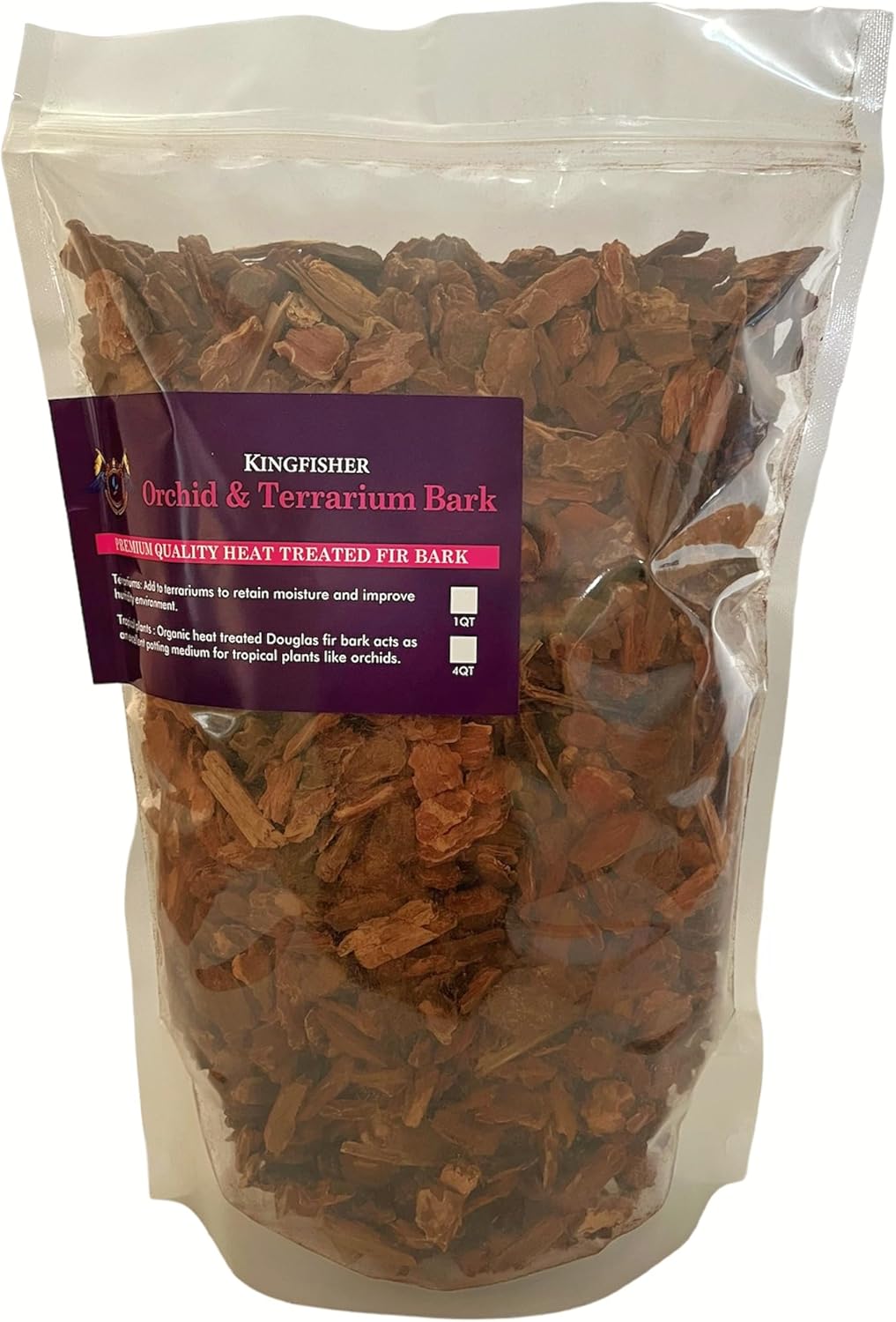 Kingfishers Orchid & Terrarium Bark | Organic Heat Treated Douglas Fir | Tropical Planting Medium | Made in Canada (4 Dry Quarts)