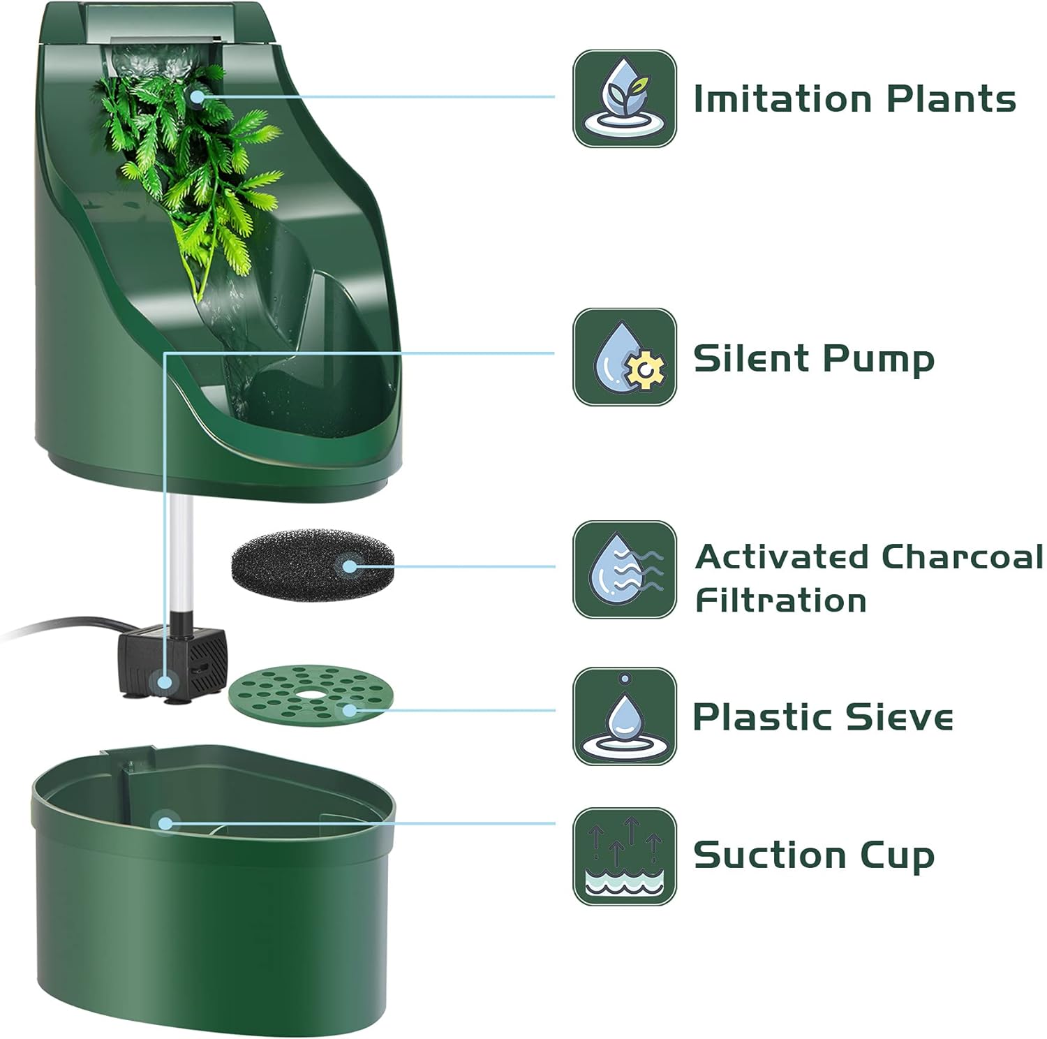 Reptile Chameleon Cantina Drinking Fountain Water dripper Comes with Feeding Tongs and Frosted Tweezer for Amphibians Insects Lizard Turtle Snake Spider Frog Gecko Furr-Reel
