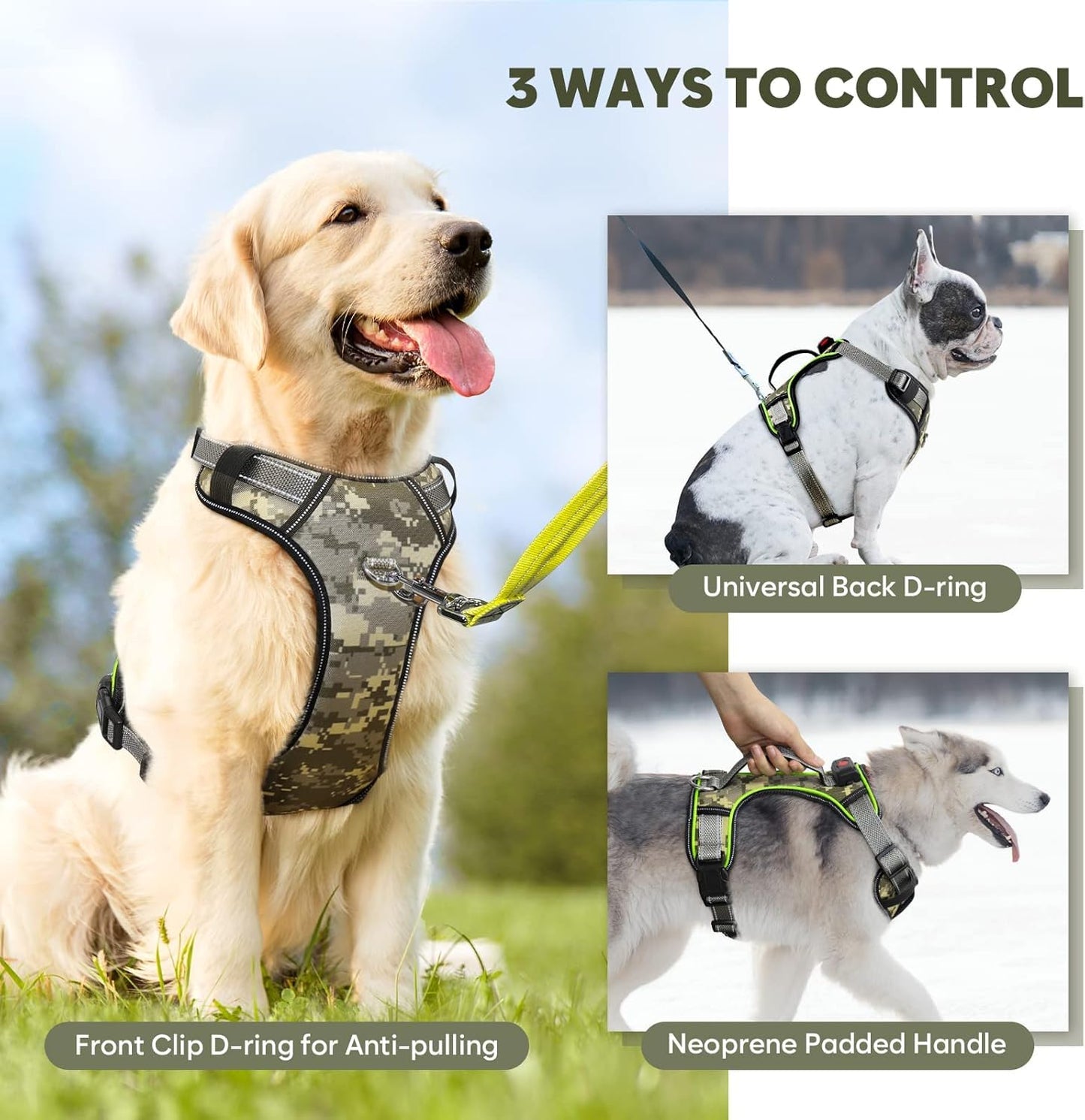 Light Up Dog Harness No Pull, LED Dog Harness with Soft Handle Rechargeable, Lighted Glowing Pet Vest Harness for Large Dogs Night Walking, Reflective/4 Point Adjustable/High Visibility - Orange, L Furr-Reel