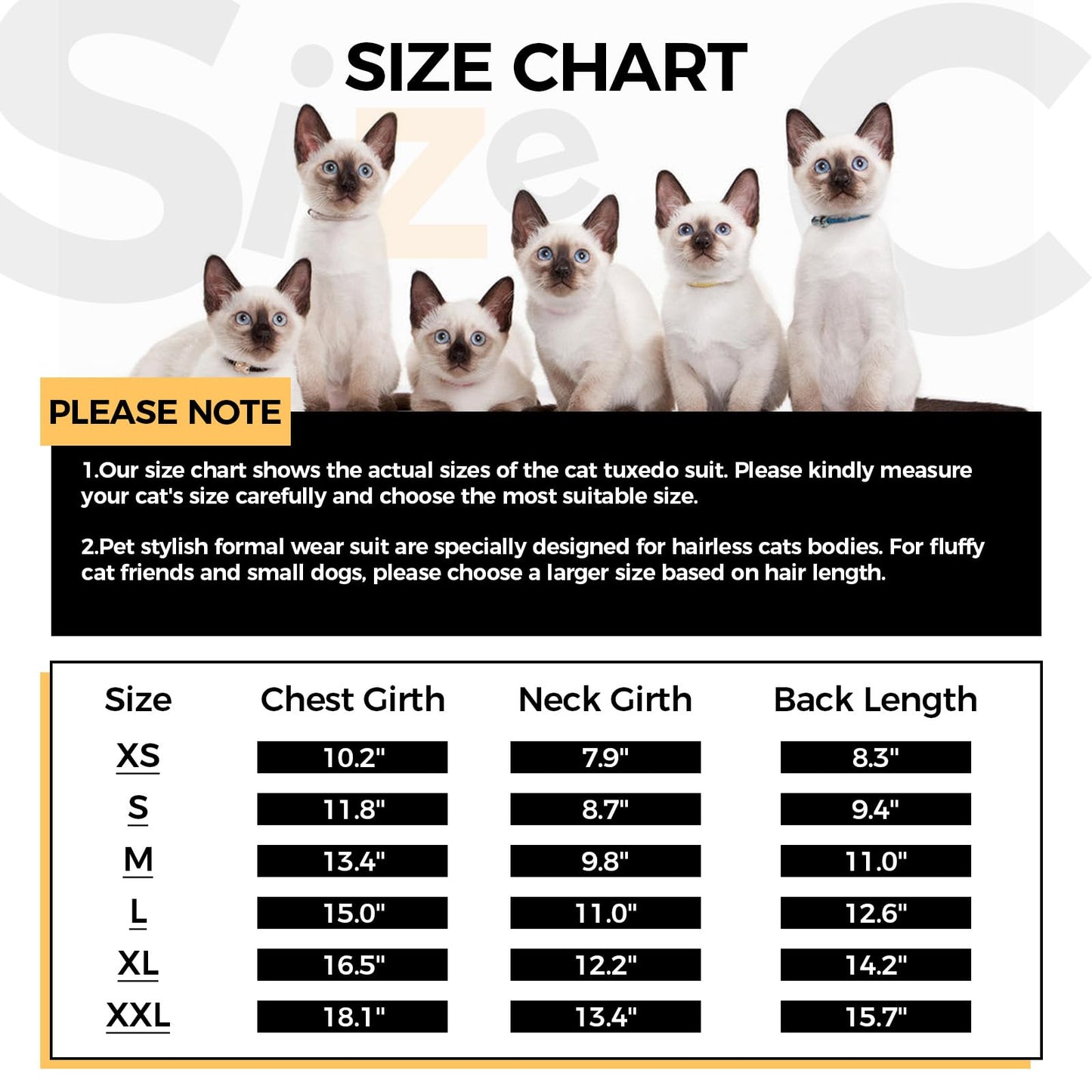 DENTRUN Cat Tuxedo Outfit, Sphynx Cat Costume Formal Suit with Bow Tie, Stylish Cat Shirt Fashion Apparel Fancy Clothes, Kitten Formal Attire Wedding Onesie Costume for Cats Only