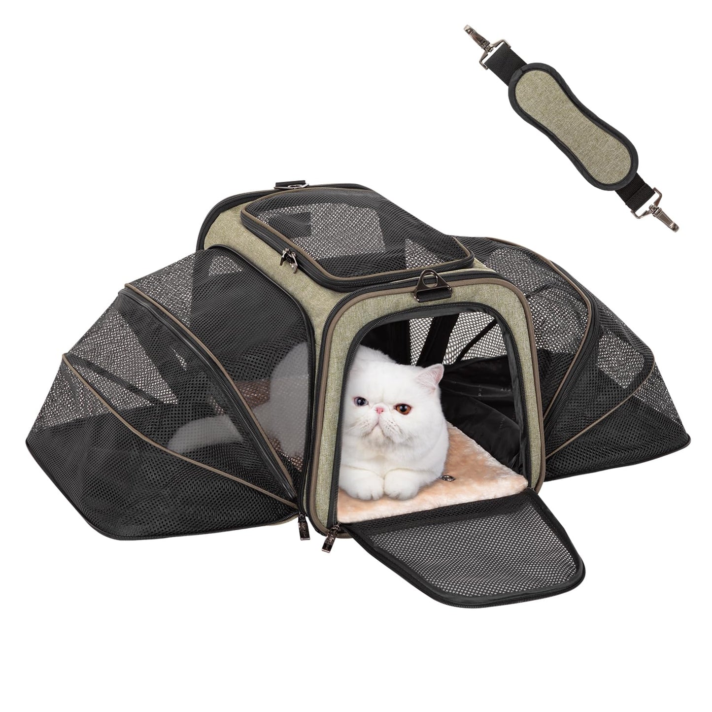 Petsfit Rabbit Carrier Bunny Carriers, Airline Approved Soft-Sided Pet Carrier for Guinea Pig/Cat/Dog/Kittens/Puppy, 16"x 10"x 9"