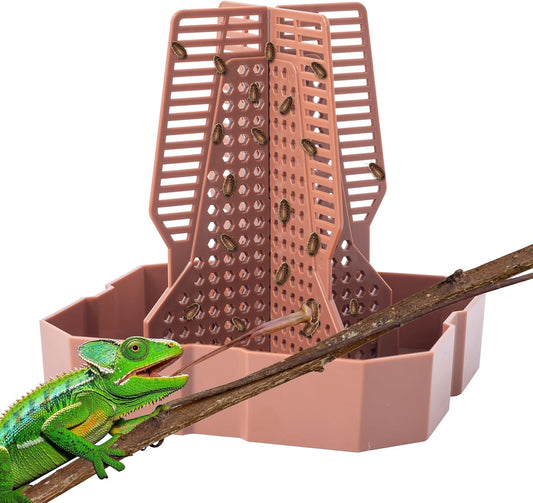 SLSON Mangeoire pour reptiles - Dragon barbu - Bol de proie avec design grimpable pour reptiles pour chasser, caméléon, lézard, gecko, grenouille - Accessoires de terrarium