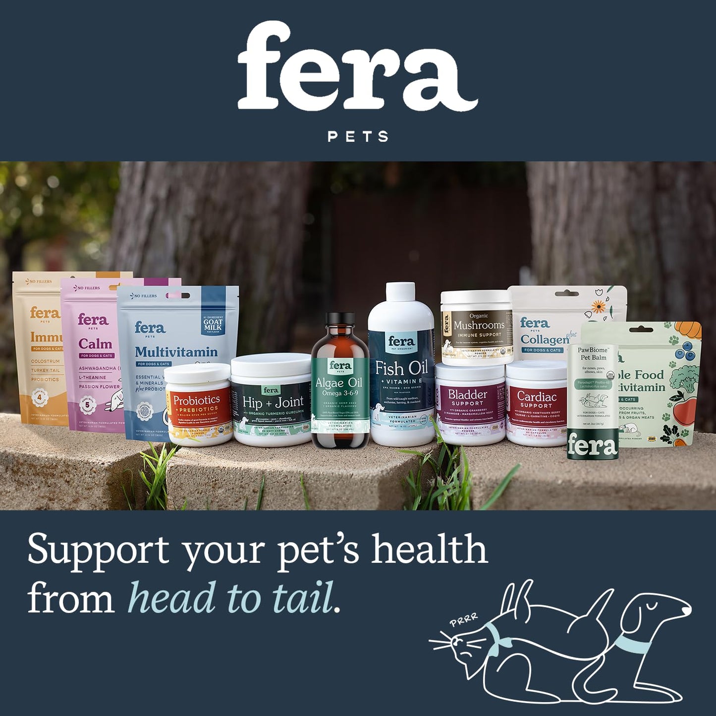 Fera Pets Fish Oil for Dogs & Cats – 16oz, 96 Servings – Vet Created - Liquid Fish Oil with Wild-Caught Fish -for Pet’s Skin, Immune & Brain Function