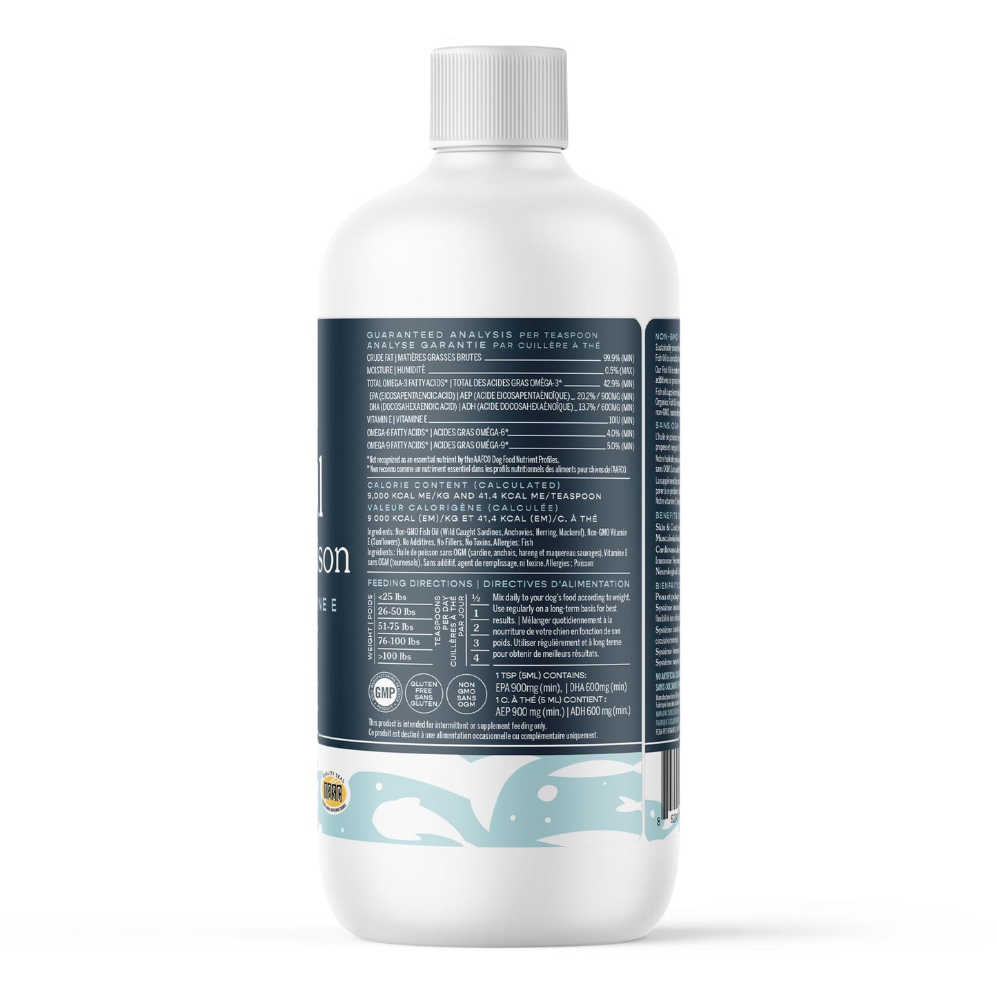 Fera Pets Fish Oil for Dogs & Cats – 16oz, 96 Servings – Vet Created - Liquid Fish Oil with Wild-Caught Fish -for Pet’s Skin, Immune & Brain Function