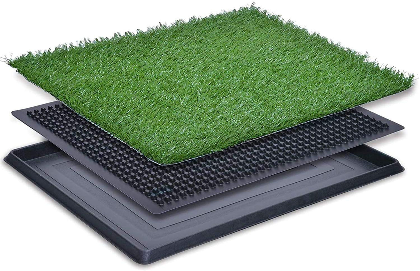 Dog Grass Pad with Tray, Artificial Turf Dog Grass Pee Pad Potty Training for Indoor Outdoor Use, Washable Replacement Potty Mat for Puppy and Small Pet, 20 inch x 25 inch