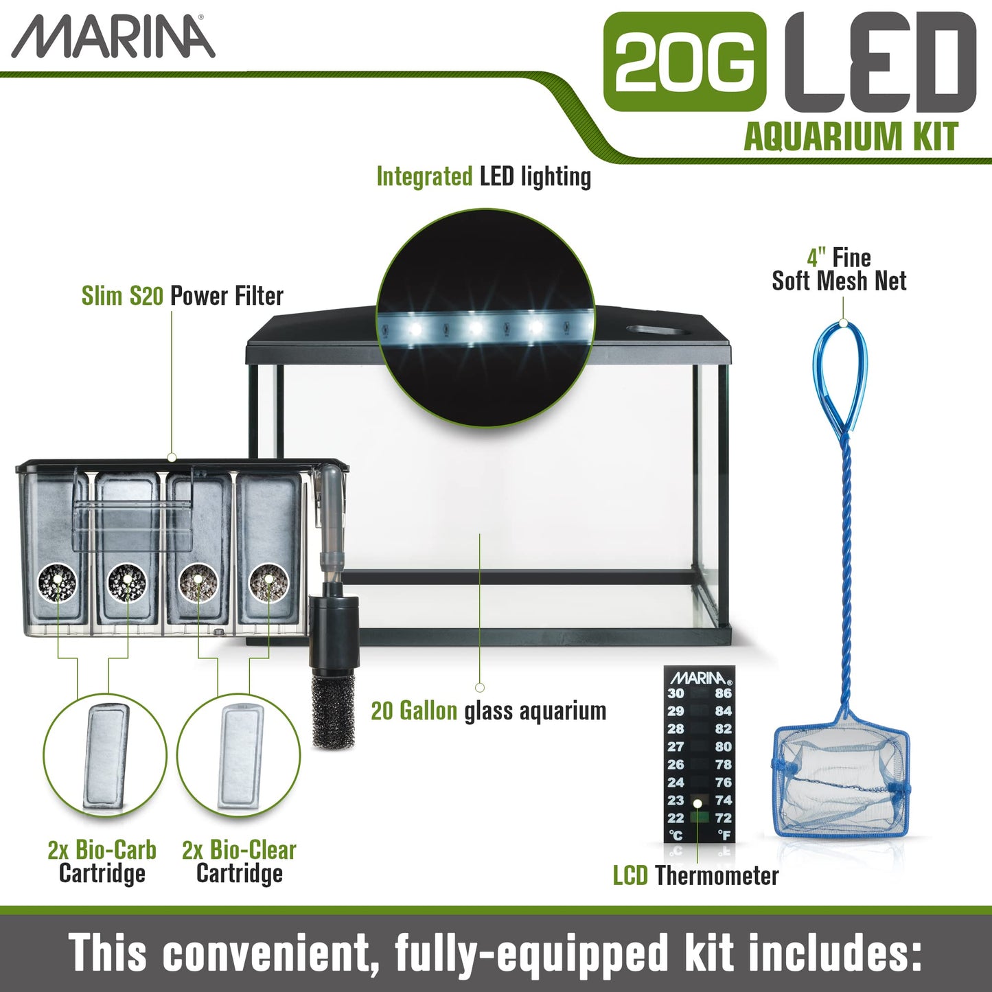 Marina LED Aquarium Kit, 10 Gallon, (15256A1)