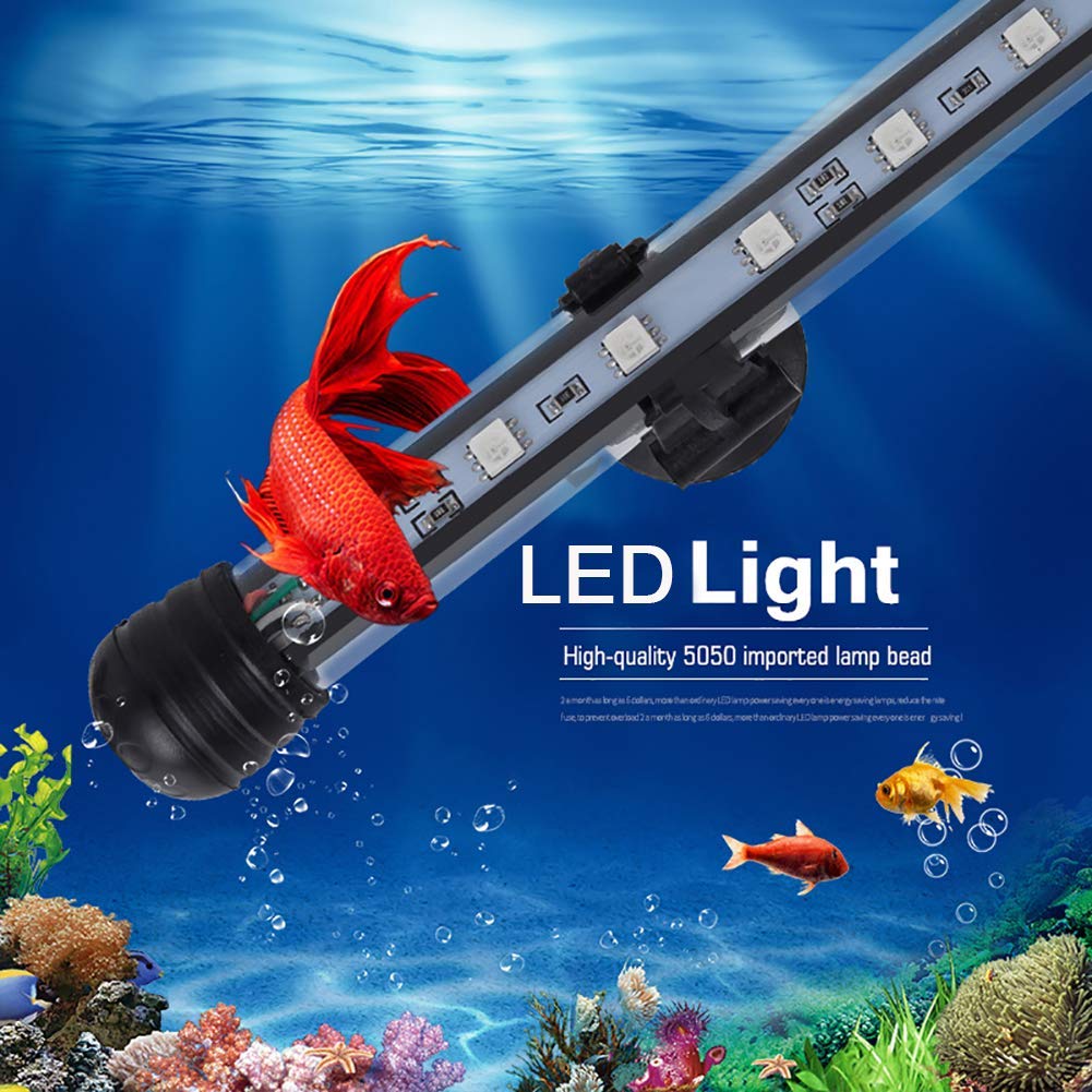 MQUPIN Fish Tank Light,Submersible LED Aquarium Light,Color Changing Fish Tank Light with Remote Control,IP68 Underwater Submersible LED Light