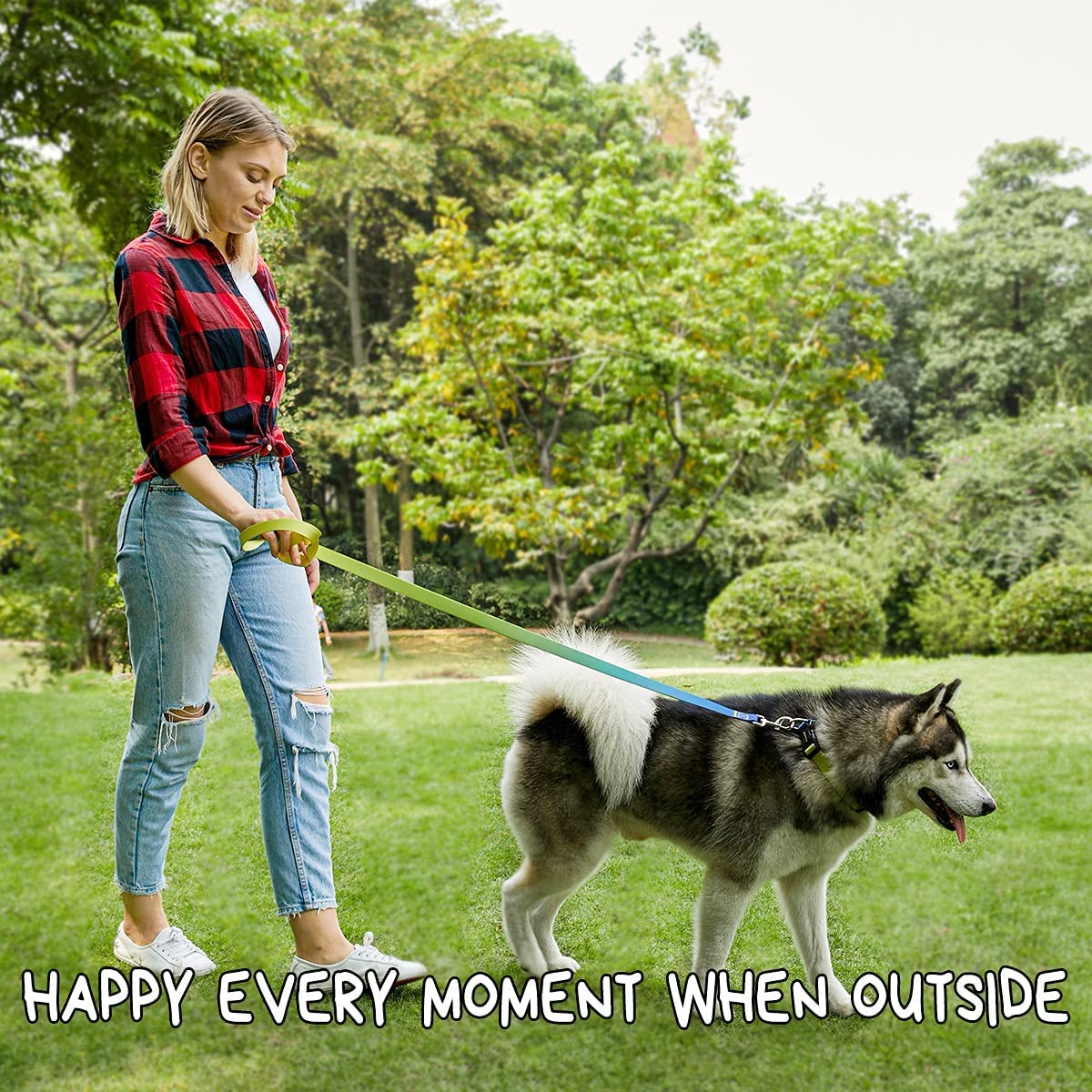 Roses&Poetry Dog Collar and Lead for Small, Adjustable Durable 5ft Puppy Leash Collar for Dog Training Lead (Black & White-S) - Furr-Reel