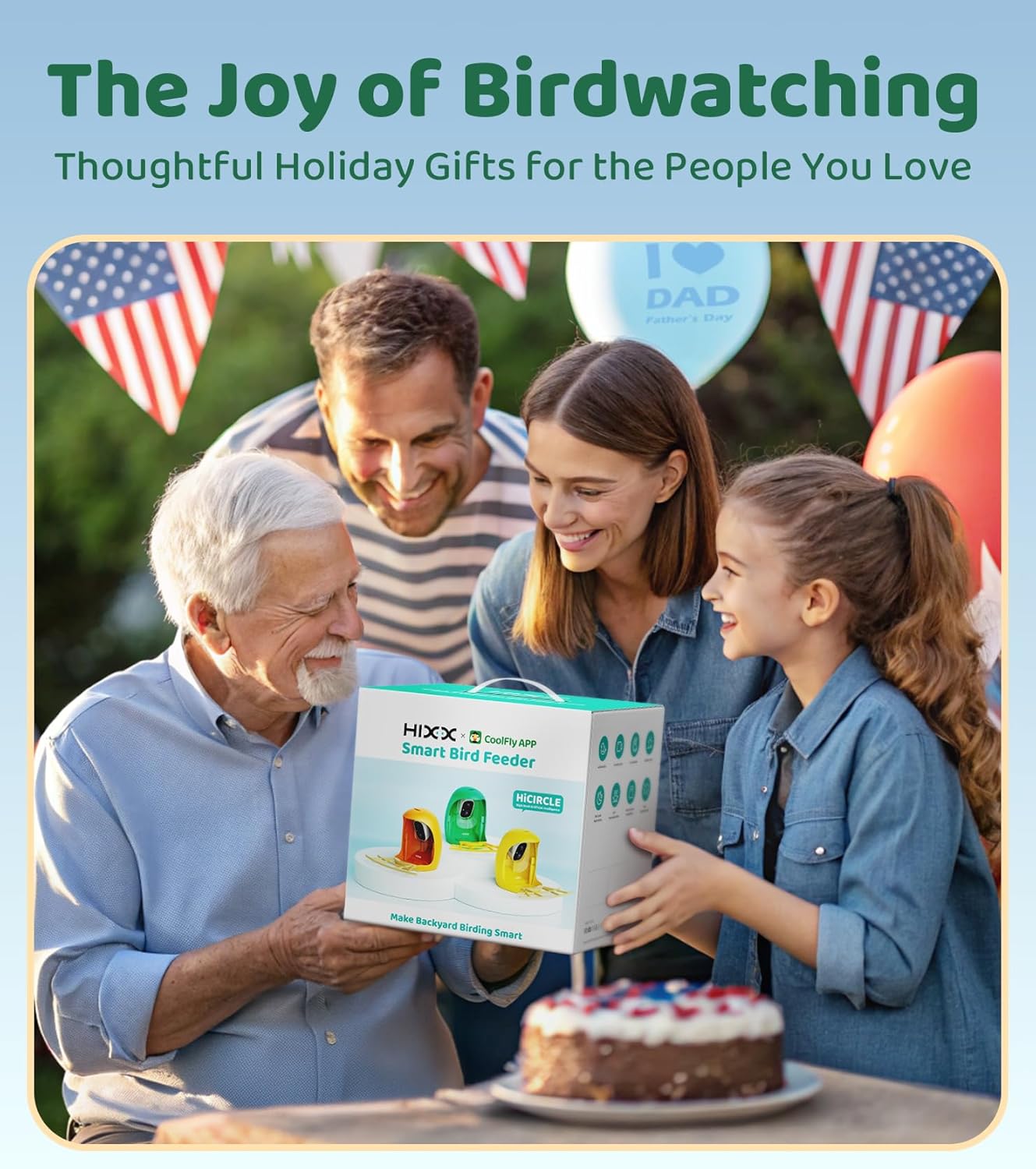 HIXX® Smart Bird Feeder Camera, Lifetime Free AI Bird ID Bird Feeder for Outdoors with Solar Panel, Auto Bird Video Capture & Instant Notifications, Birdwatching Camera with Feeder for Bird Lovers