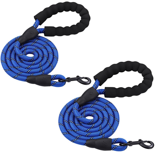 PETESCORT Strong Heavy Duty Dog Leash for Large Dogs with Padded Handle - 6FT,10FT,15FT,30FT,50FT Long Dog Leads, Durable Pet Training Leash for Medium & Small Dogs (6FT1/2Inch,Black)