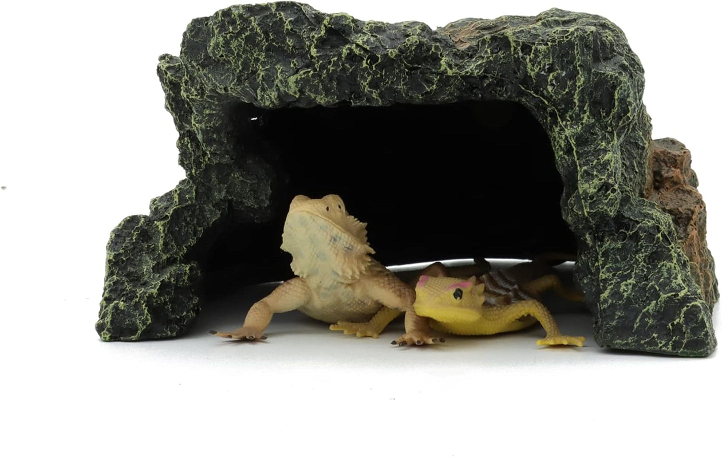JIH Reptile Rock Hide Cave, Aquarium Habitat Decor Rock Tortoise Hideout for Lizards, Turtles, Reptiles, Amphibians, Fish