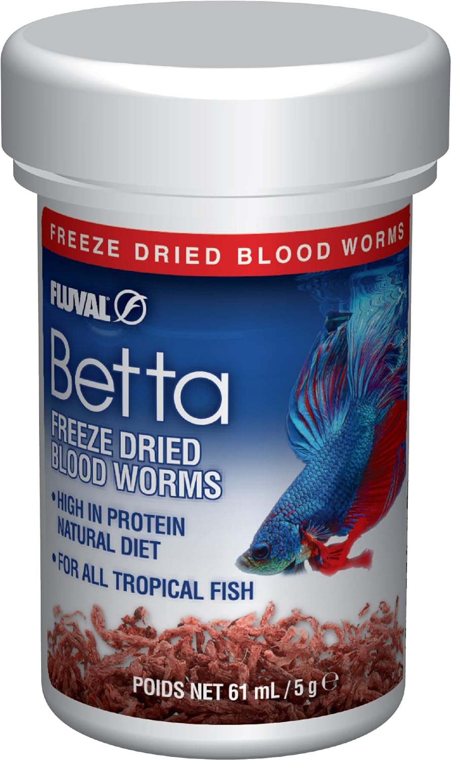 Fluval Betta Freeze Dried Bloodworms, 5 g (0.18 oz) - Furr-Reel