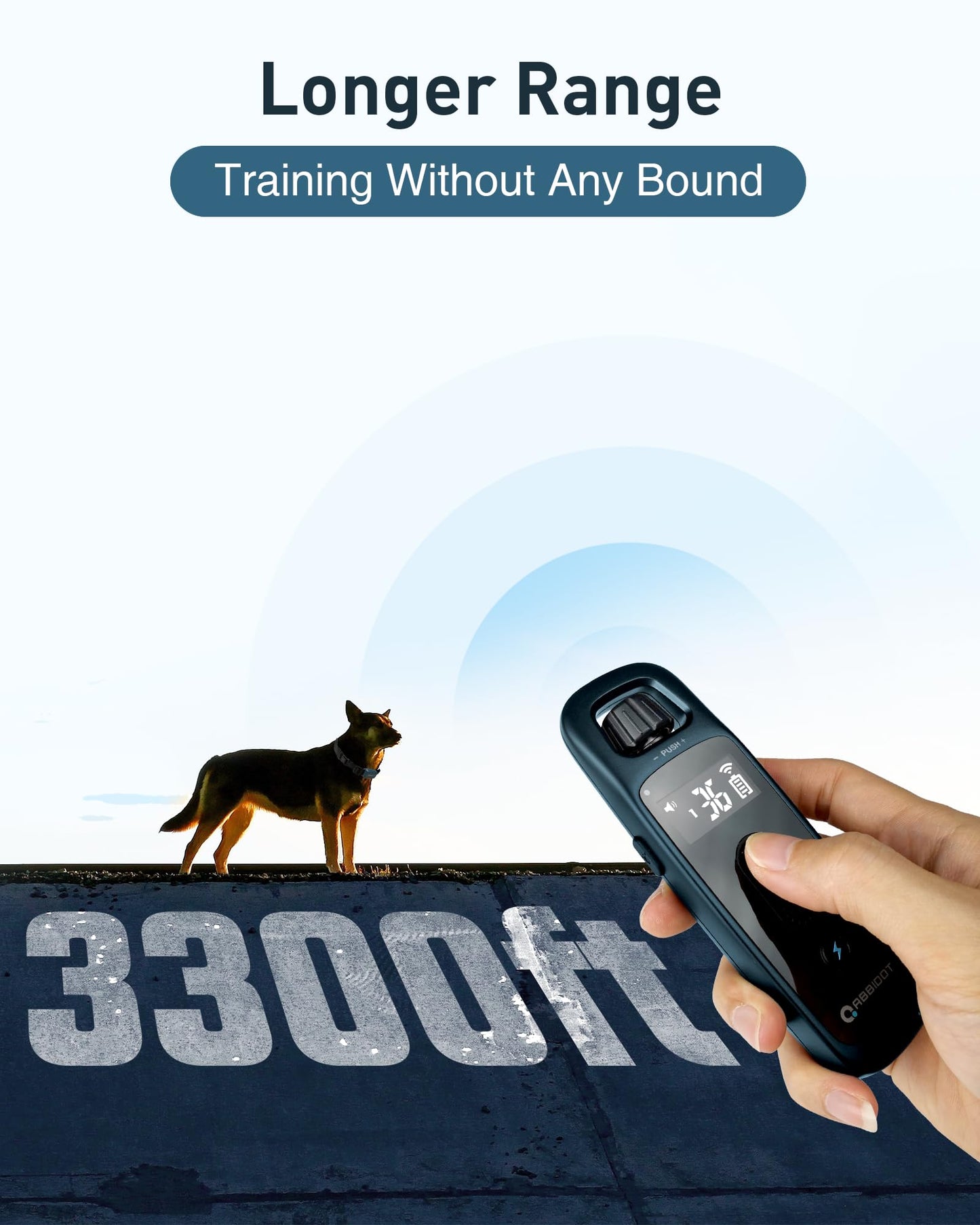ABBIDOT 3300 Ft Dog Training Collar with Remote - [New Version] Shock Collar, 5 Training Modes, 88 Levels e Collar, Waterproof Training Collar for Small Medium Large Dogs(15~120 lbs)