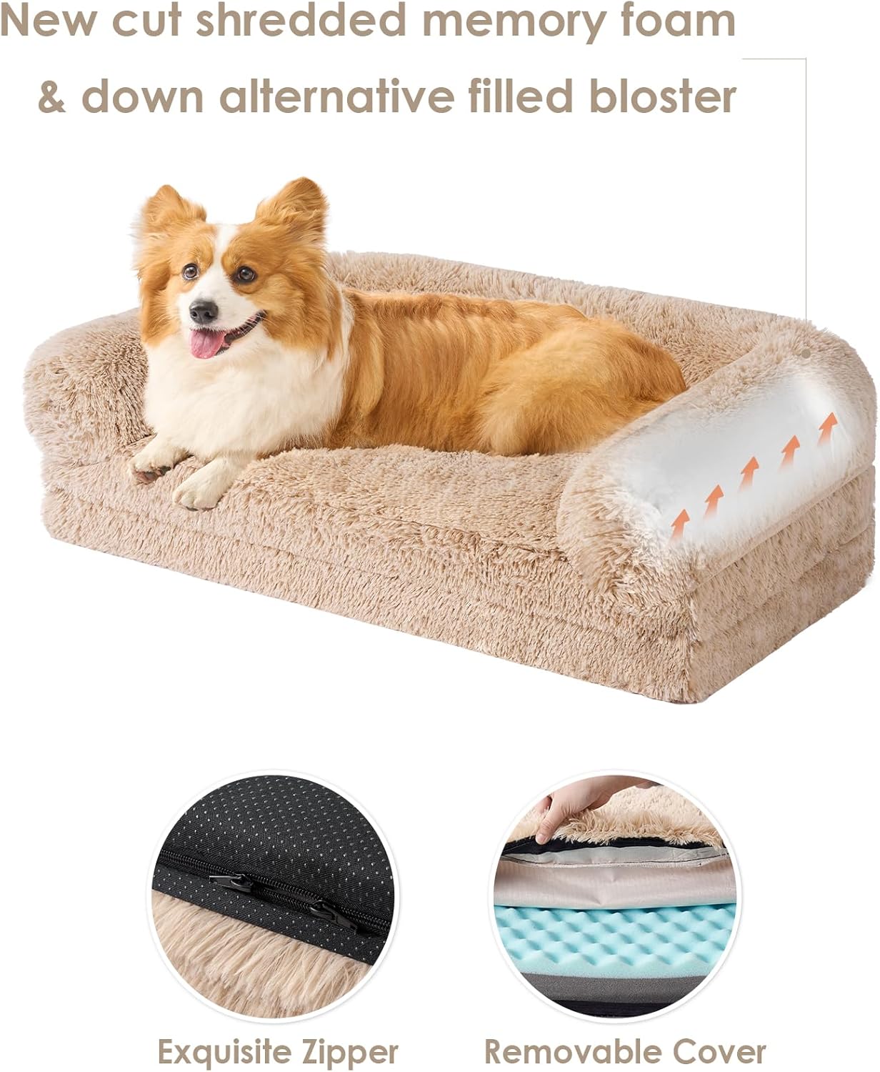 EHEYCIGA Foldable XXL Dog Bed, 54"x38"x7.5" Memory Foam Orthopedic Dog Couch for Extra Large Dogs, Calming Waterproof Pet Sofa with Washable Cover, Human Dog Bed for Kids, Dark Grey - Furr-Reel