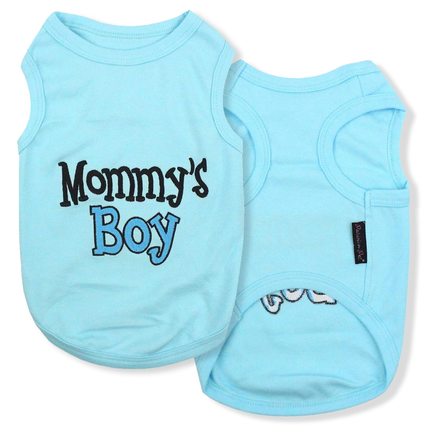 Parisian Pet Dog T-Shirt with Embroidered 'Security' Word - Black Dog Costume - 100% Cotton, Breathable Pet Clothes - Sleeveless Pet Vest - Machine Washable Dog Shirts for Medium Dogs - M