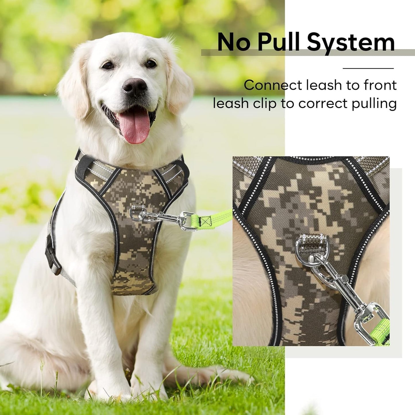Light Up Dog Harness No Pull, LED Dog Harness with Soft Handle Rechargeable, Lighted Glowing Pet Vest Harness for Large Dogs Night Walking, Reflective/4 Point Adjustable/High Visibility - Orange, L Furr-Reel