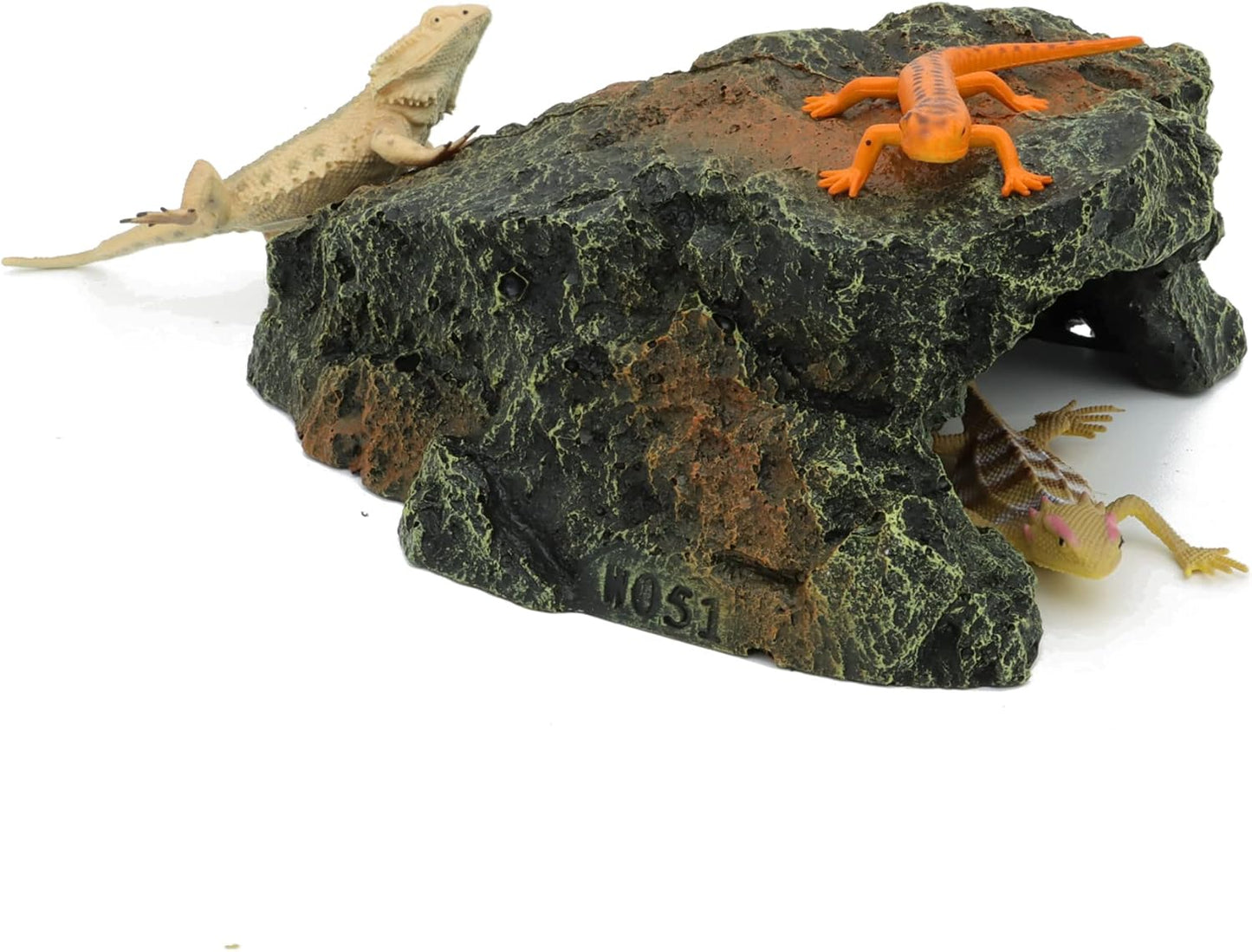 JIH Reptile Rock Hide Cave, Aquarium Habitat Decor Rock Tortoise Hideout for Lizards, Turtles, Reptiles, Amphibians, Fish