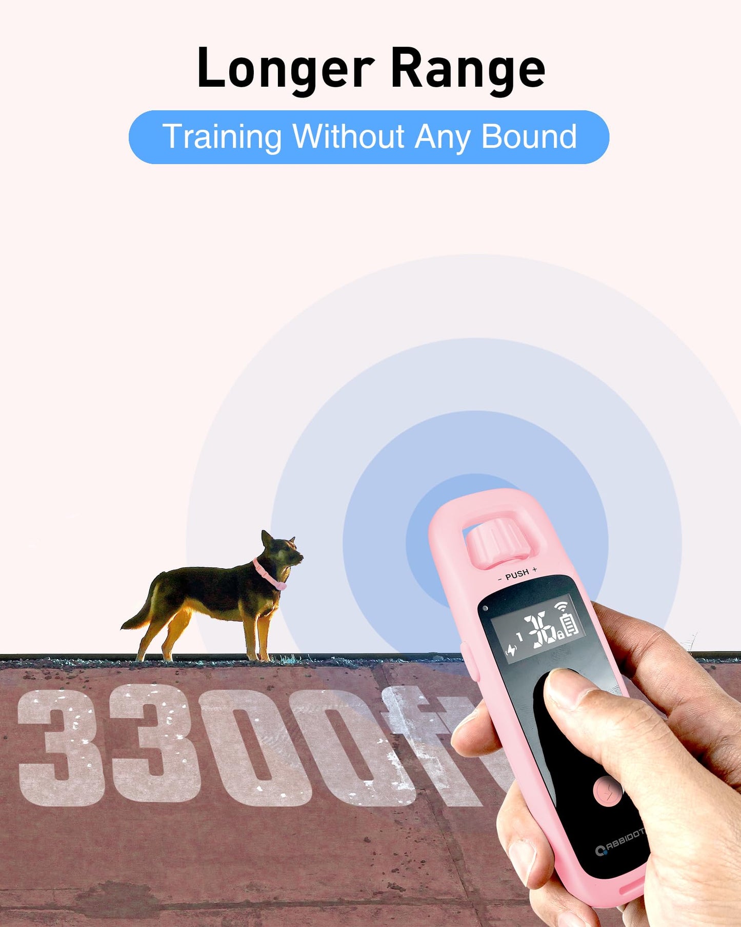 ABBIDOT 3300 Ft Dog Training Collar with Remote - [New Version] Shock Collar, 5 Training Modes, 88 Levels e Collar, Waterproof Training Collar for Small Medium Large Dogs(15~120 lbs)