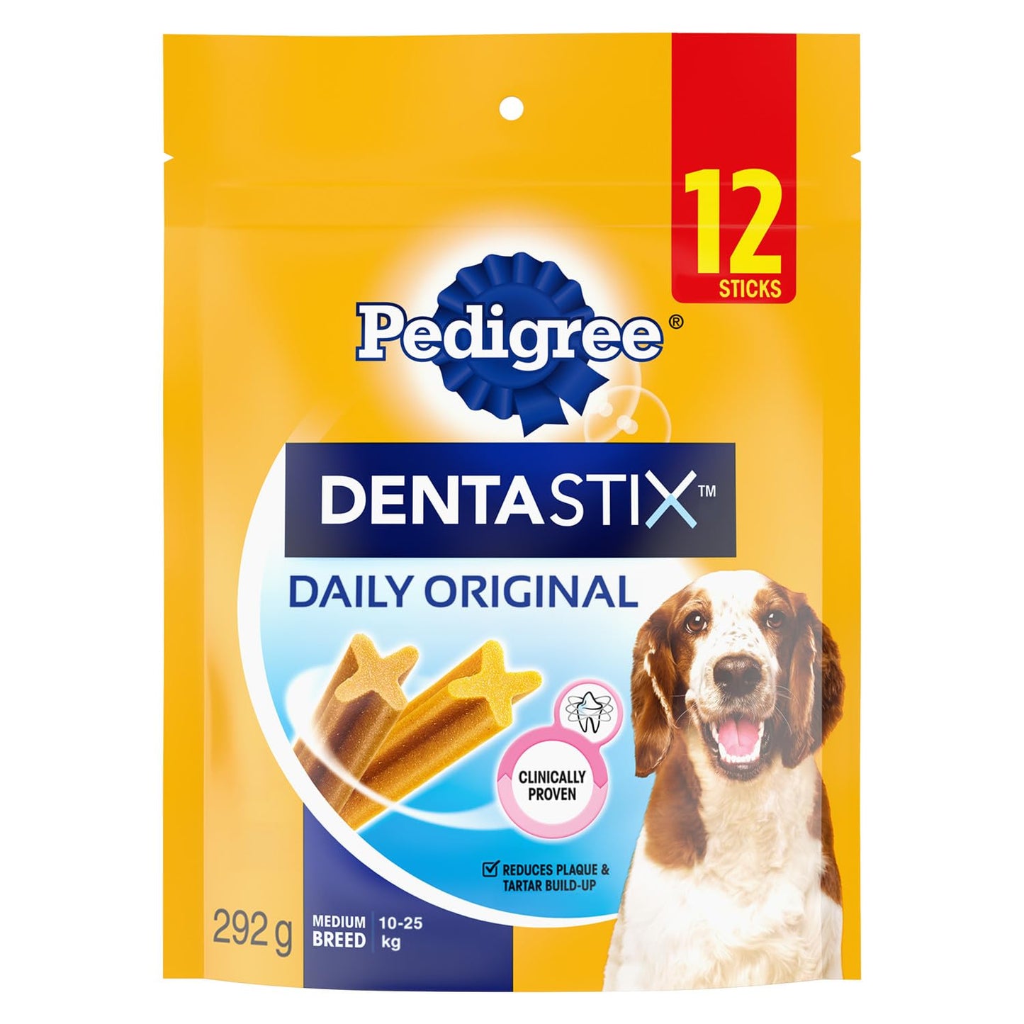 PEDIGREE DENTASTIX Oral Care Beef Flavour Adult Dog Treats - For Medium Breeds - Reduces Plaque and Tartar Buildup - 40 Sticks 972g Pouch