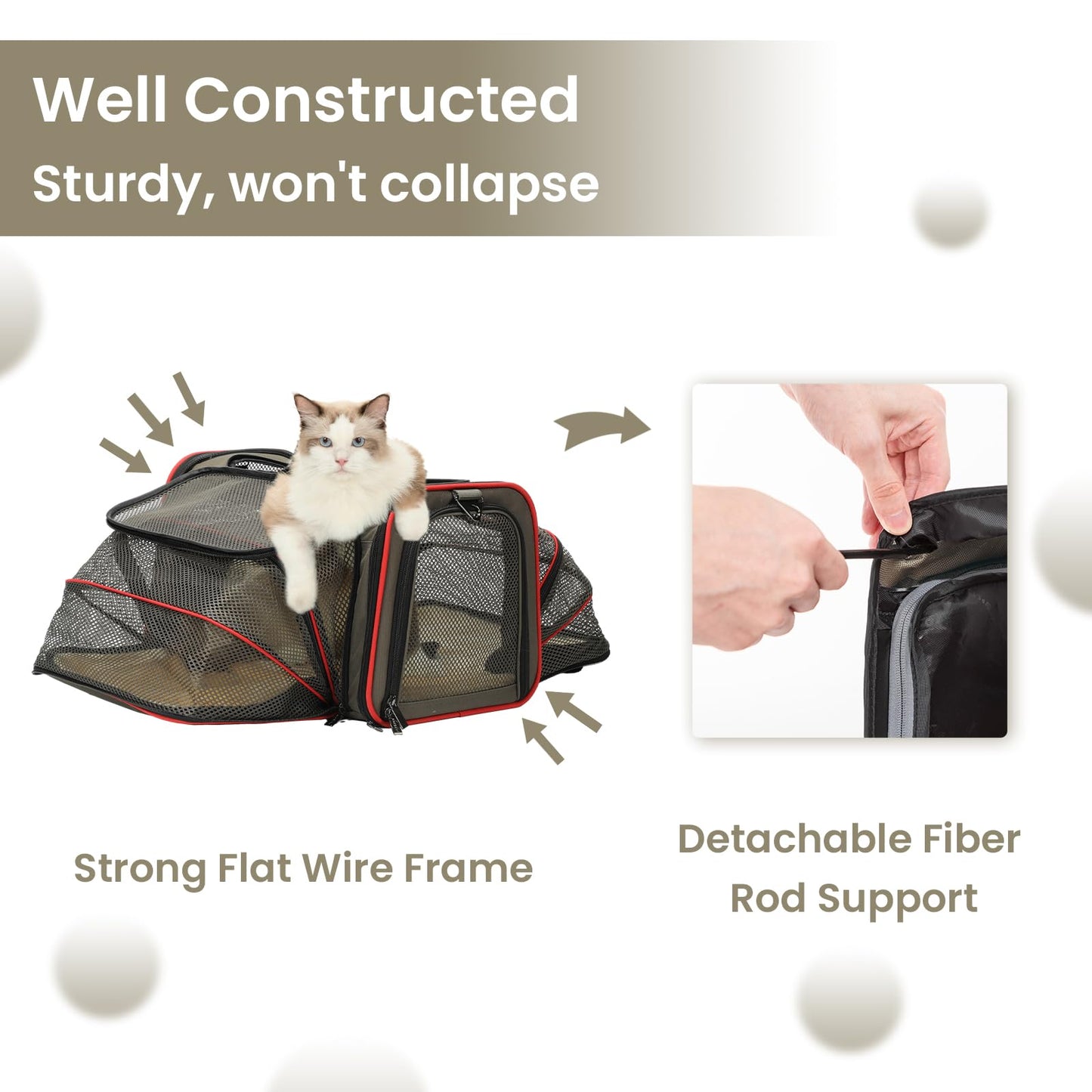 Petsfit Rabbit Carrier Bunny Carriers, Airline Approved Soft-Sided Pet Carrier for Guinea Pig/Cat/Dog/Kittens/Puppy, 16"x 10"x 9"