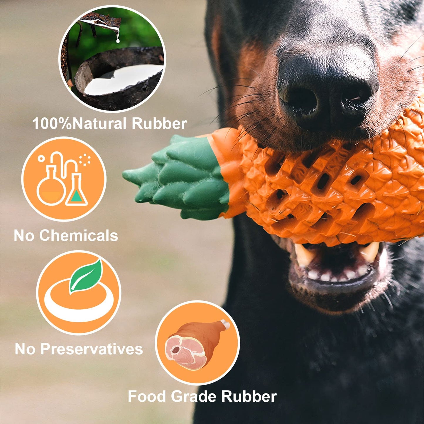 PETOPIA Dog Toys for Aggressive Chewers,Pineapple Dog Chew Toys,Indestructible Dog Toys for Aggressive Chewers,Tough Durable Large Dogs
